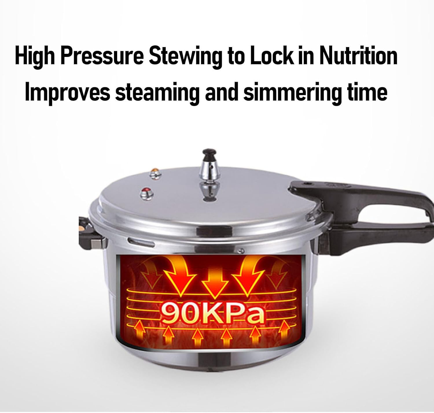 Electric Pressure Cooker, Aluminium Alloy Pressure Pot Cooker Explosion Proof, Large Capacity Stovetop Pressure Canning Pot for Home Gatherings (22CM/5L) image number 6
