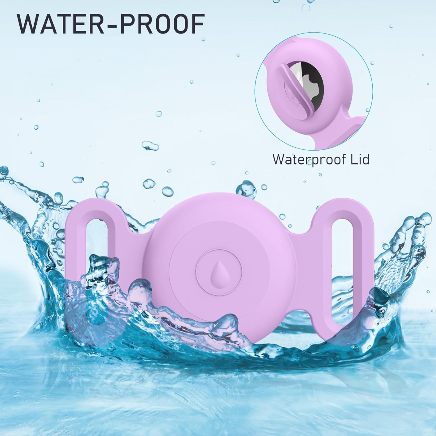 2-Pack Case for Apple Airtag Holder Dog Cat Collar, Silicone Protective Cat Dog Collar Airtag Holder, Pet GPS Tracker Collar Holder image number 5