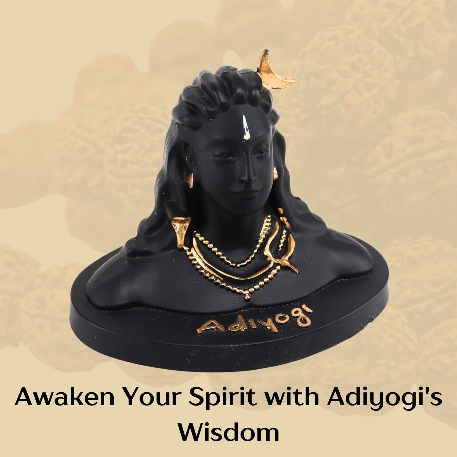 Vedic Charya Lord Adiyogi Shiva Statue 5 Inch Resin Handmade &ndash; Dhyana Mudra Mahadev Idol Car Dashboard, Home & Office Desk, Shivratri Pooja Decorative Murti Black - Black image number 5