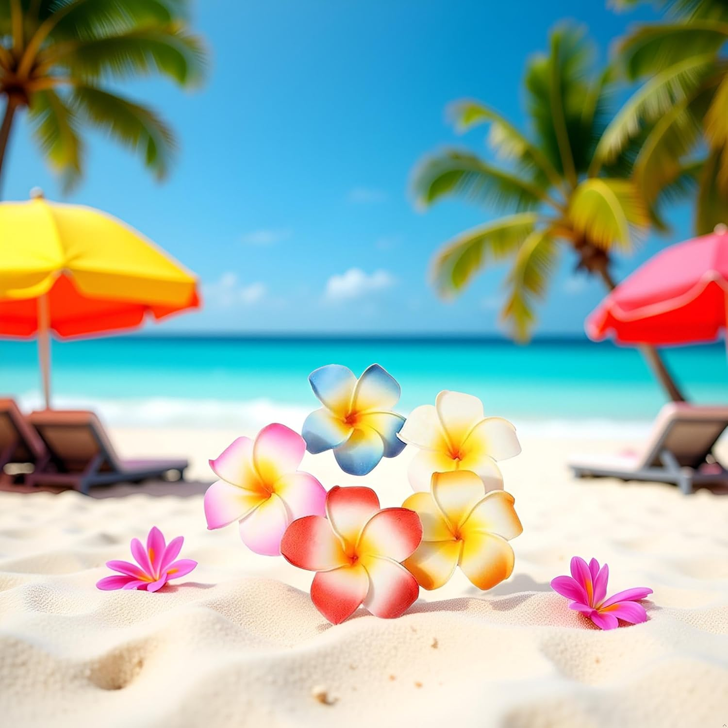 10 Pcs Multicolor Hawaii Plumeria Flower Clips Hawaiian Flower Hair Barrettes Beach Party Hair Clips Artificial Tropical Flower Hairpins for Beauty and Personal Care Wedding 7Cm image number 3