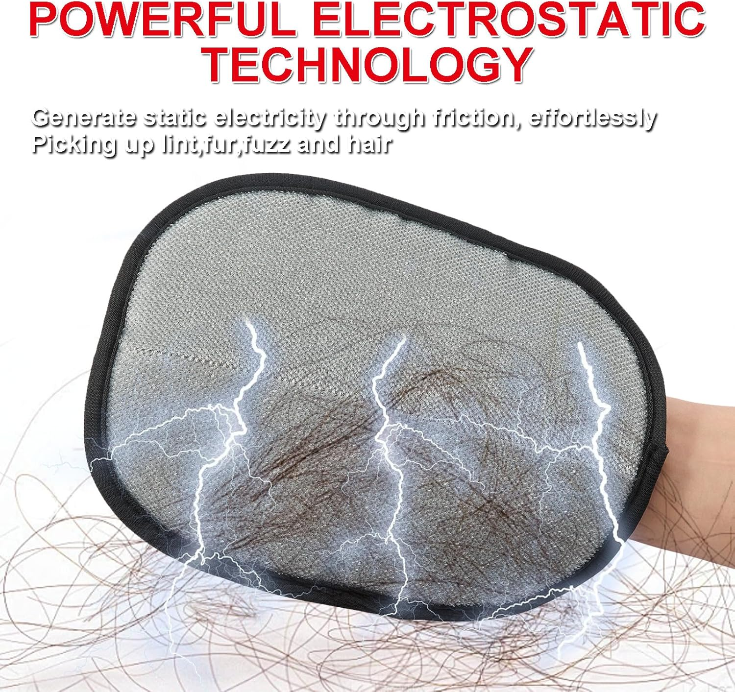 Pet Hair Remover Gloves, 2 Pack Upgraded Five-Finger Electrostatic Reusable Cats & Dogs Pet Grooming Hair Removal Glove for Laundry, Couch, Carpet, Car Seat, Furniture, Carpet, Curtain