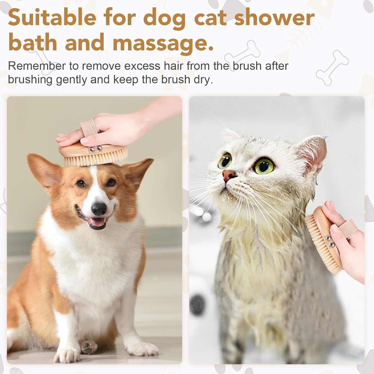 Limcryspp 1 Soft Bristle Pet Brush, Gentle Grooming, Smooth Coat for Dogs, Cats, and Puppies with Short Fur, Ideal for Daily Grooming