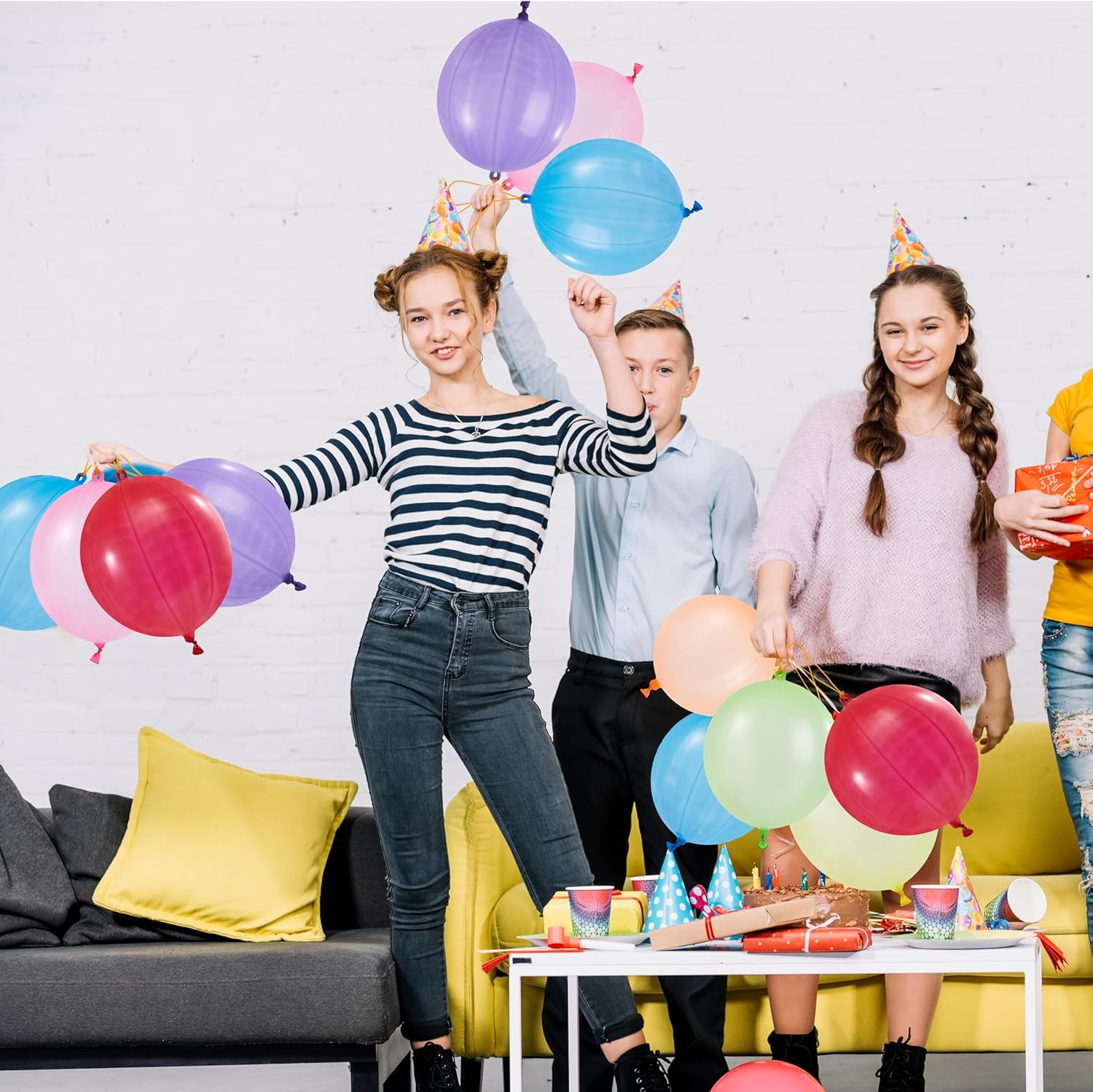 JOYIN 36 Pcs Punch Balloons, Punching Balloons, Party Favors for Kids 8-12, Balloons Assorted Colors with Rubber Band Handle for Birthday Party Favors, Goodie Bags Stuffers image number 1