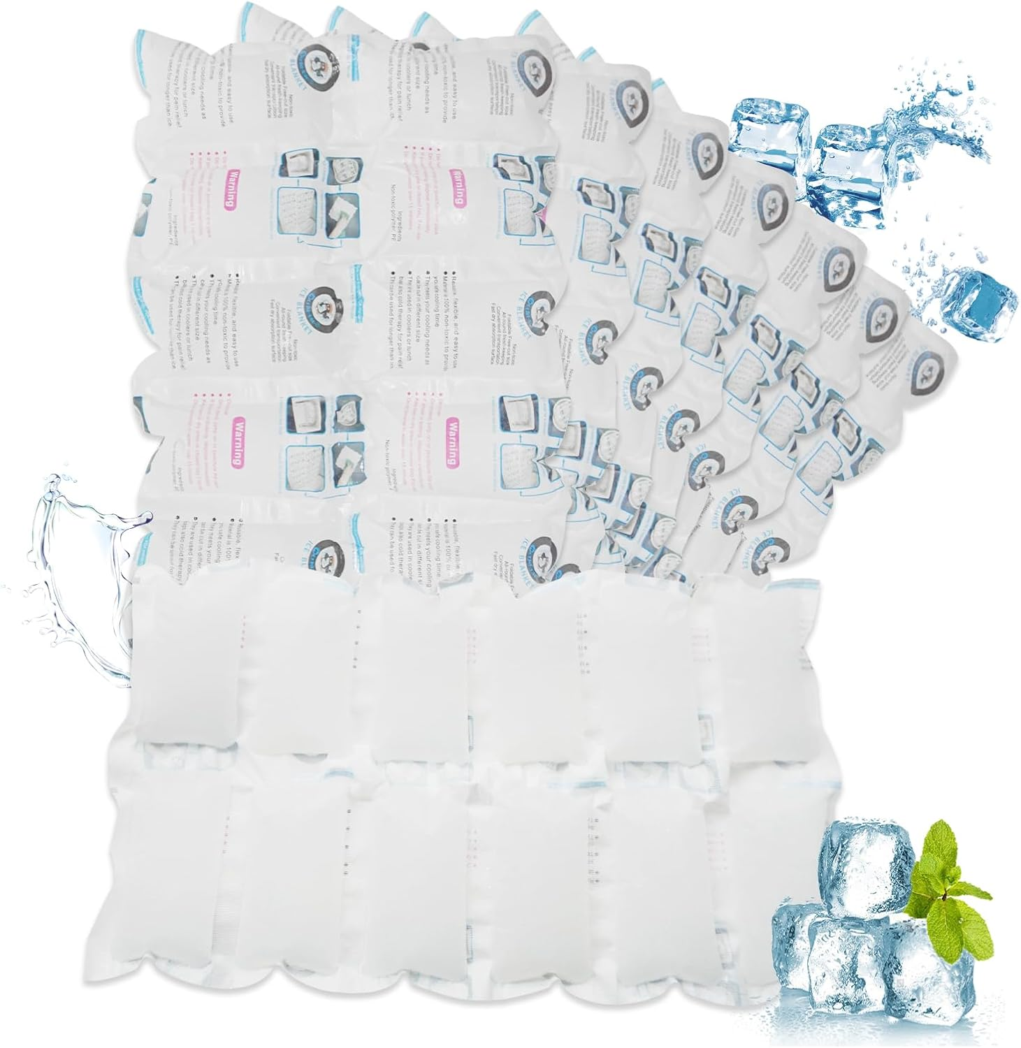 Shipping Ice Packs Small Cold Packs for Shipping, Ice Packs for Food Shipping Long Lasting, Shipping Cold Pack Ice Pack Sheets for Coolers Reusable, Dry Ice Packs Freezer Packs for Shipping 96 Cells image number 3