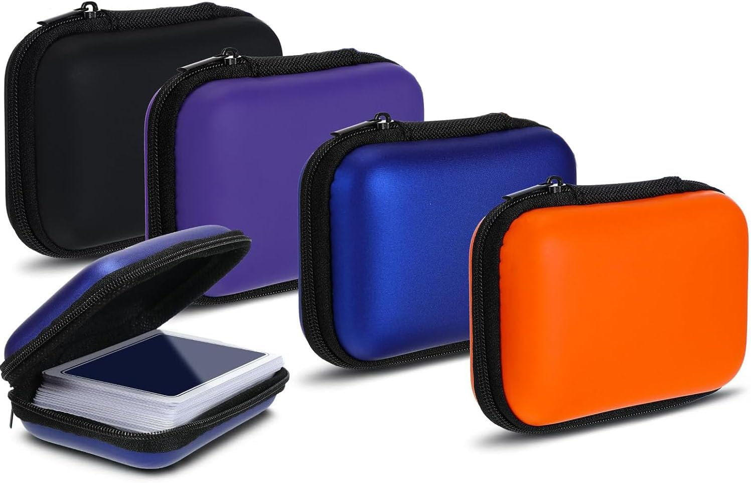 Pvieked 4 PCS Travel Cards Hard Case, Card Case Compatible with MTG, Portable, Sturdy, Zipper Opening, 4 Compartments, Waterproof, 11.5 X 8 X 4 Cm / 4.5 X 3.15 X 1.57 Inch image number 3