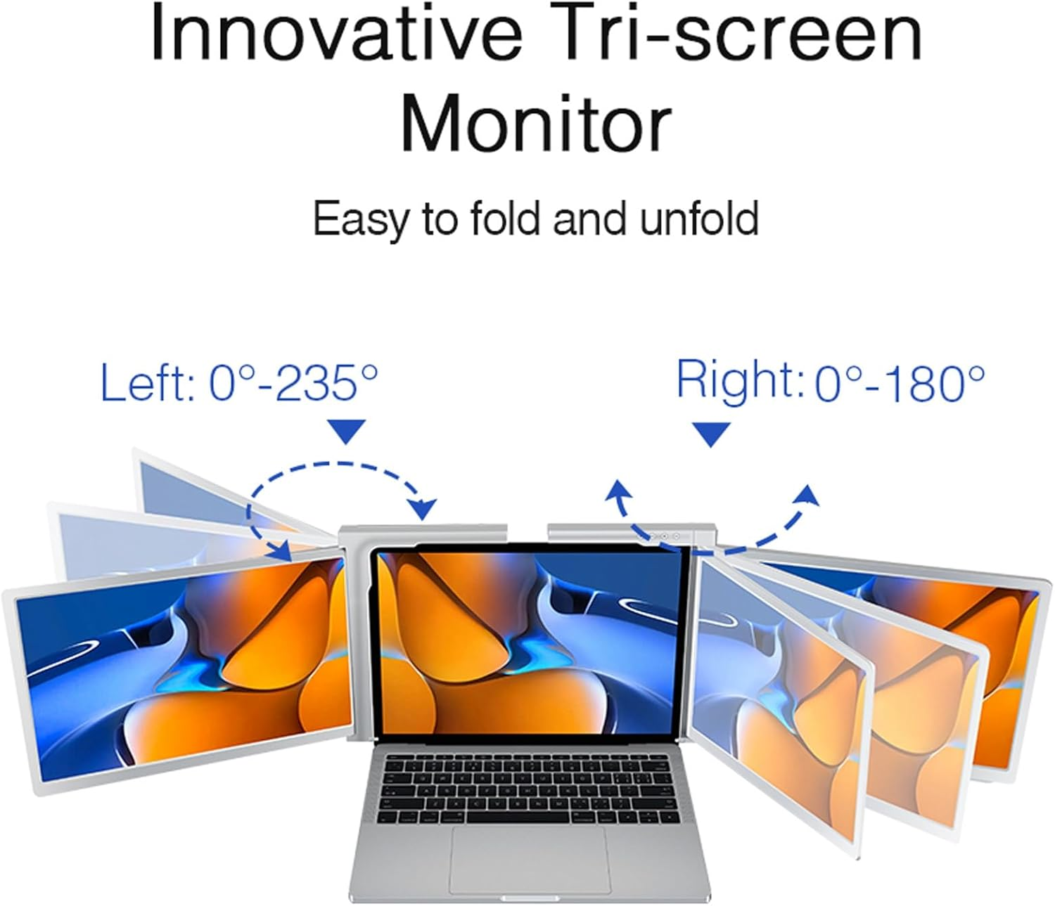 Dpofirs Portable Monitor for Laptop, 13.3In Full HD IPS Dual Triple Monitor Screen Extender for Mac Wins, Laptop Monitor Extender for 13.3 to 17.3In Laptop, Type C (Dpofirs6Bt1Cgk9Sf) image number 2