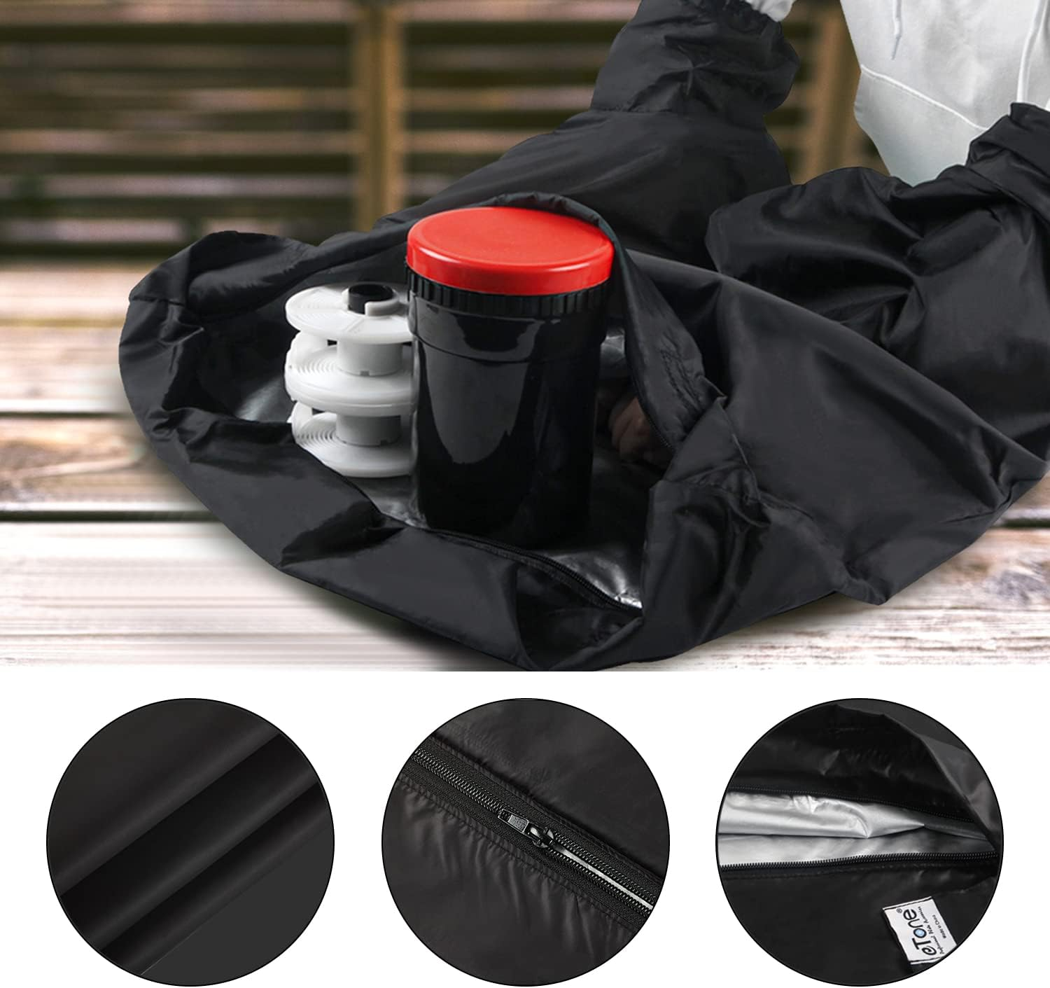 Darkroom Equipment Etone Film Changing Bag Camera Dedicated Film Developing Darkroom Zipper Bag Double Layer Load Photography 22X22.8'' Photography Accessories (M) image number 1