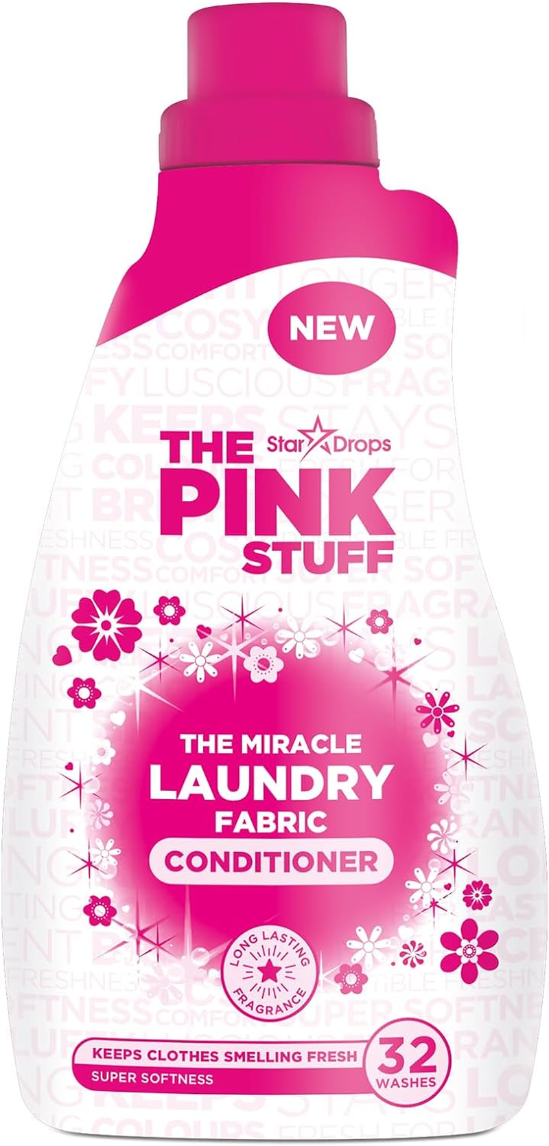 The Pink Stuff Miracle Laundry Fabric Conditioner (960Ml) - Vegan Friendly, Rhubarb Scented Fabric Softener for Soft, Fluffy Clothes image number 5