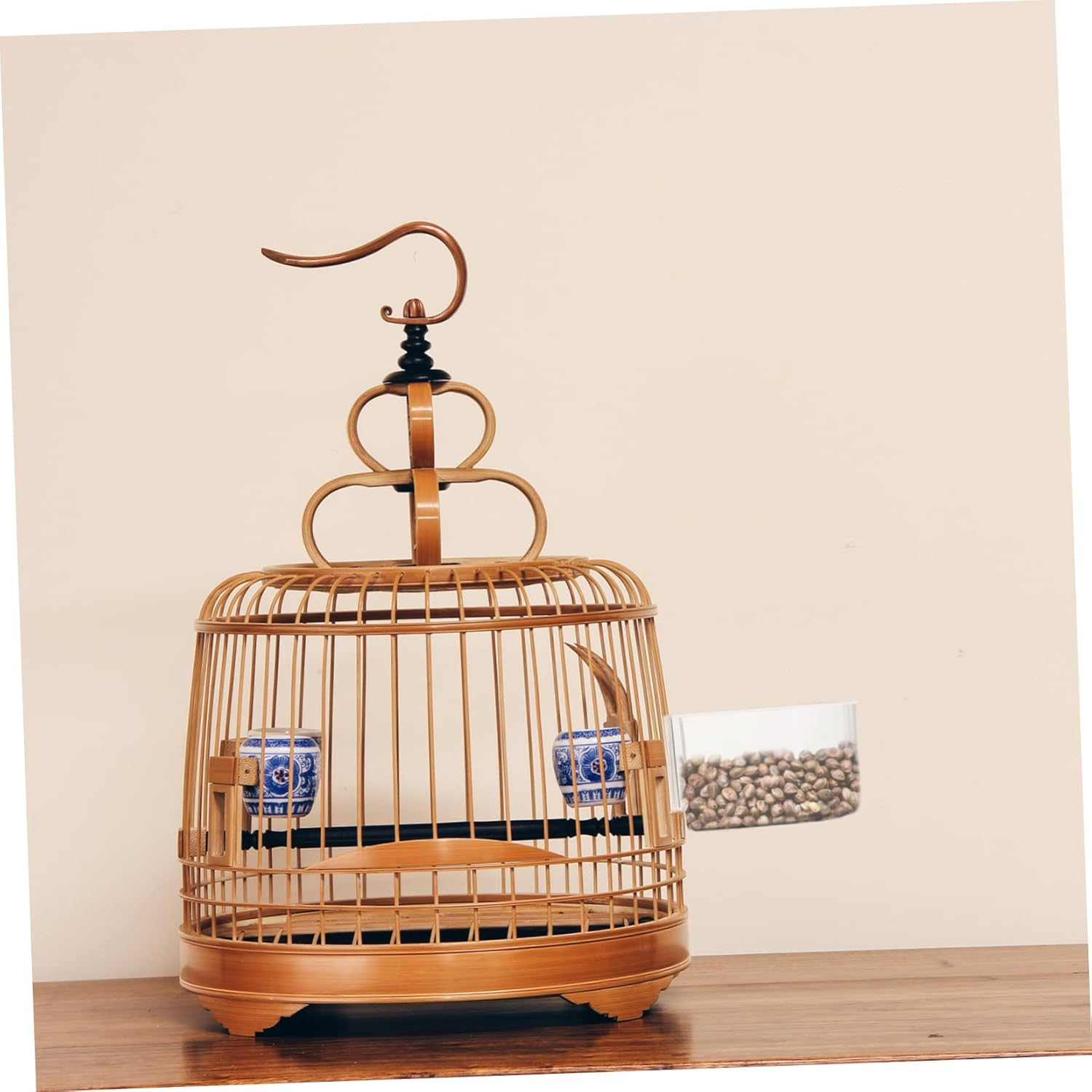 Kisangel 2Pcs Semicircle Bird Food Bowl Trough Thickened Bird Cage Accessory(Transparent) image number 5