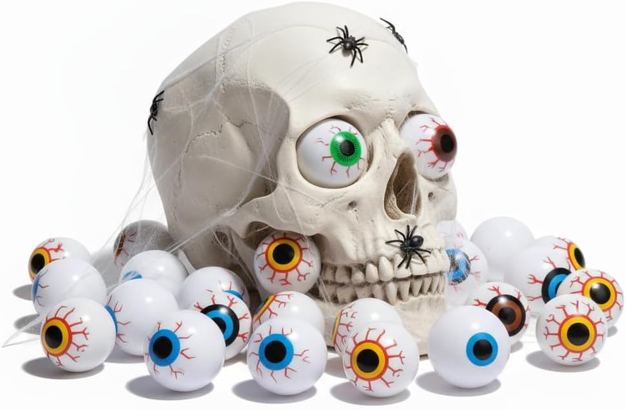 Healifty 24Pcs Halloween Horror Eyeballs: Fake Plastic Ripped Eyes Realistic Scary Terror Creepy Props Eyeball for Party Favors 1.06 Inch image number 3