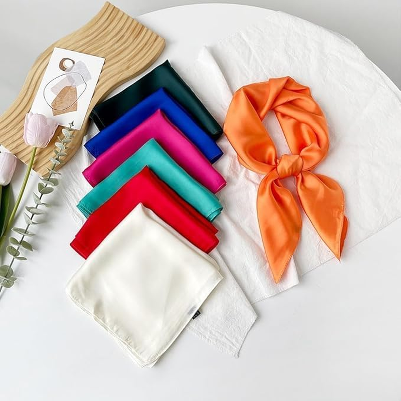 Women'S Scarfs Silk Small Square Scarves Silk Hair Scarfs Neckscarfs for Women image number 2