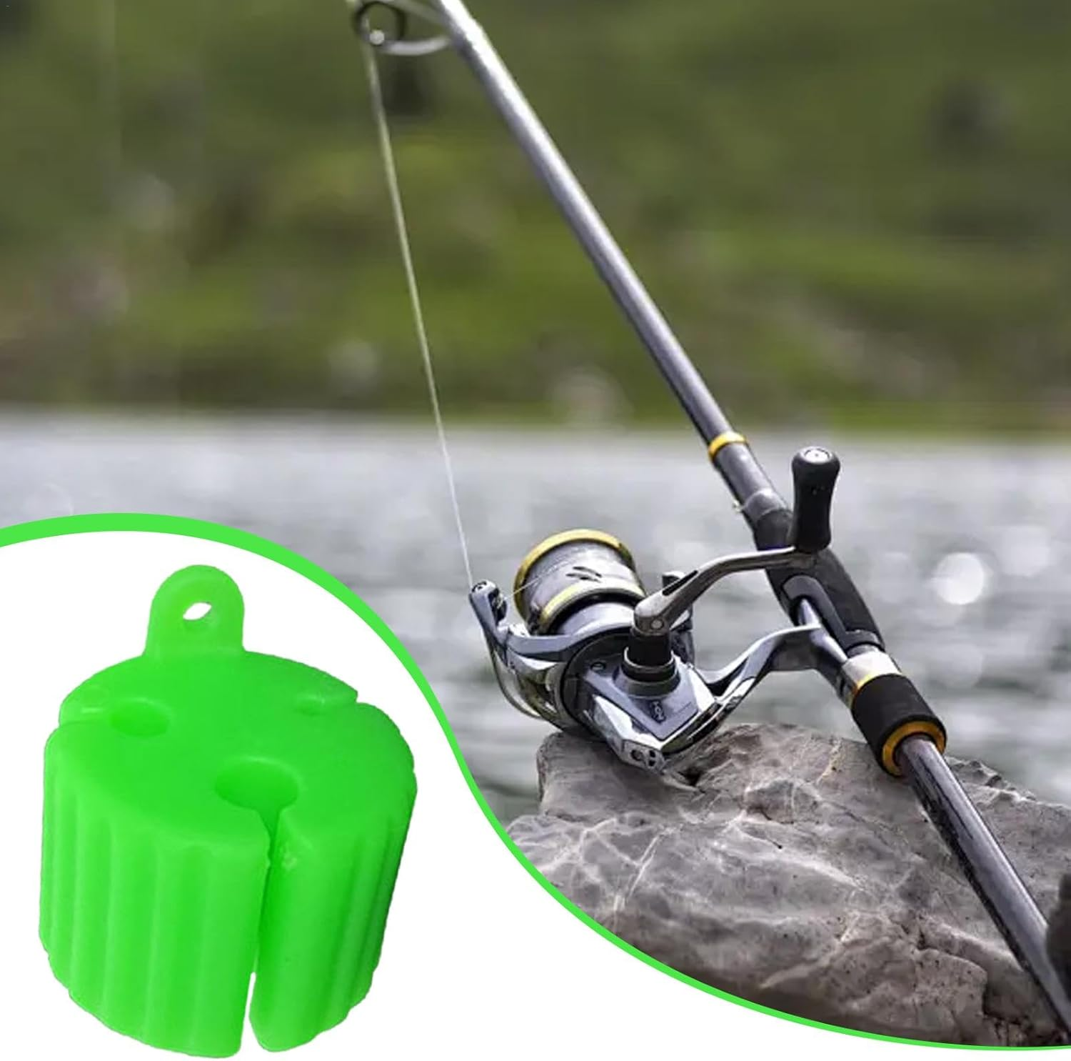Fishing Rod with Fixed Ball, Portable Fishing Rod with Fixed Ball - TPE Fishing Rod Clip, Multifunctional, Reusable, Wear-Resistant Attachment Rod Cover for Fishing Rods of Various