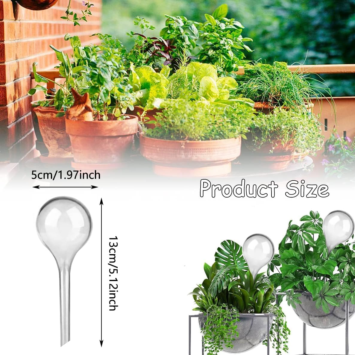 Clear Plastic Self-Watering Globes Plant Watering Bulbs, 10Pcs Plant Watering Bulbs Self-Watering Globes,Garden Water Device Watering Bulbs,Plant Watering Bulbs Automatic Self-Watering Globes image number 5