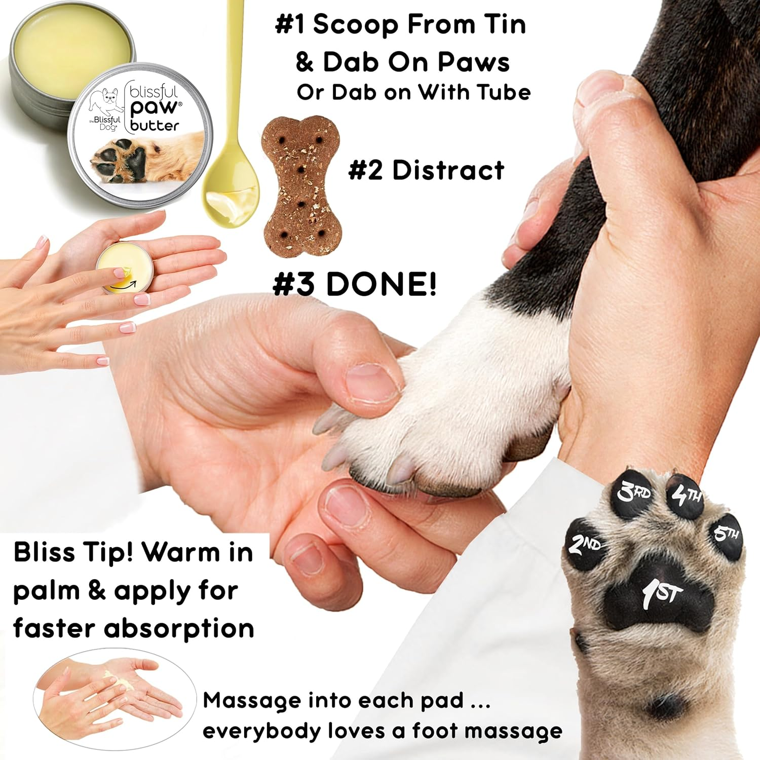 The Blissful Dog Paw Butter for Your Dog'S Rough and Dry Paws, 1-Ounce image number 1