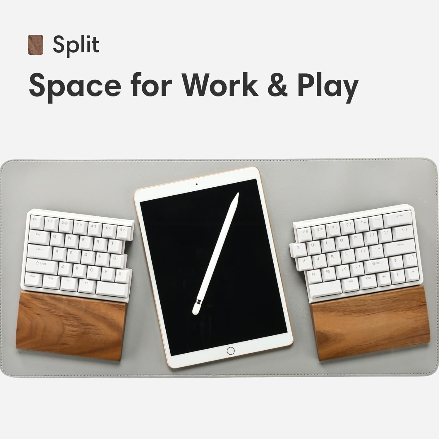 Wooden Palm Rest for Nocfree Lite: Walnut Wrist Rest for Split Keyboards - Ergonomic, Magnetic Tenting, Organic Wooden, Compact, Durable and Easy to Clean, Anti-Slip, Pain Relief image number 3