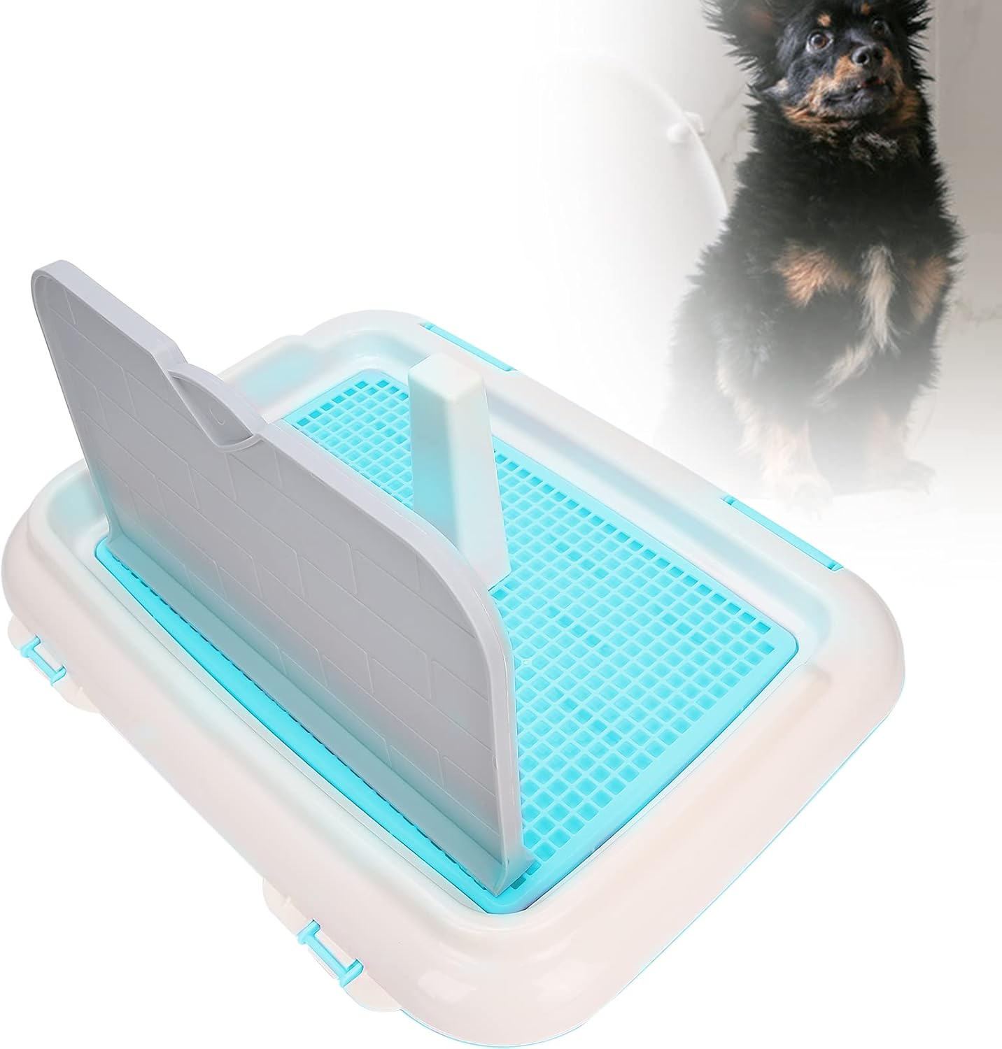 Xtevu Indoor Dog Toilet - Puppy Training Tray with Cat Potty Fence - Pet Toilet System - Dog Litter Tray (Bleu) image number 5