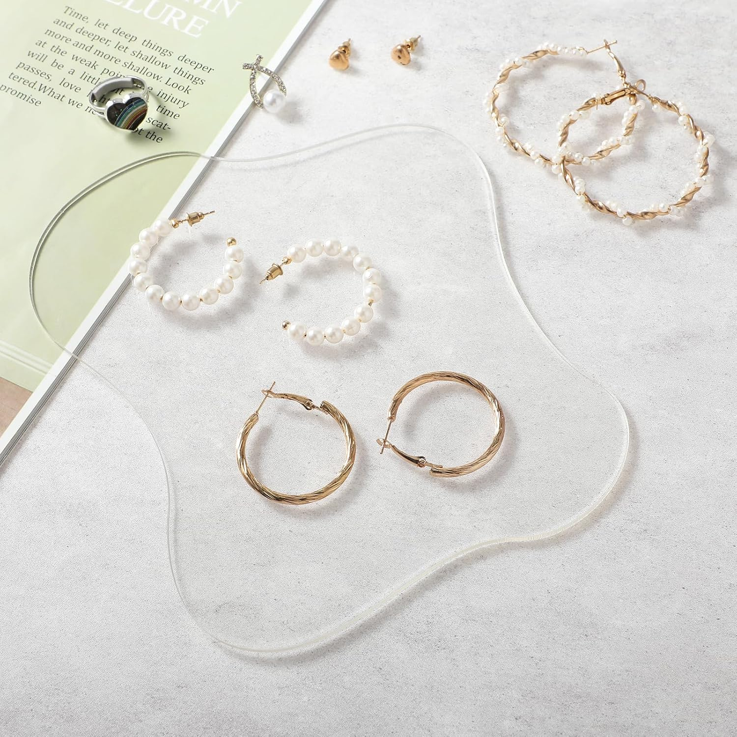 2 Packs Acrylic Coaster Transparent Irregular Bar Drink Coasters Coffee Cups Clear Decorative Plates Insulated Dish Mat for Desk Tabletop Protection Kitchen Office Ornaments Posing Props image number 6