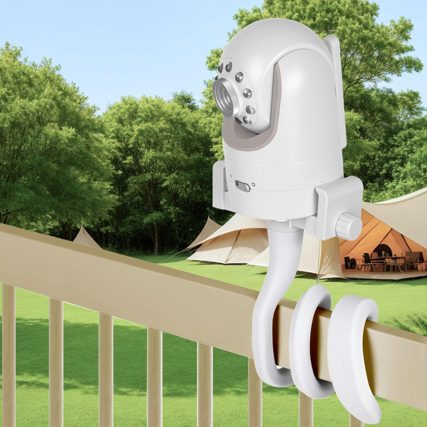 Baby Monitor Stand, No Need to Drill Baby Monitor Mount, Flexible and Can Be Fixed on the Baby Bed Frame or Furniture, Universal Baby Monitoring Camera Stand image number 1