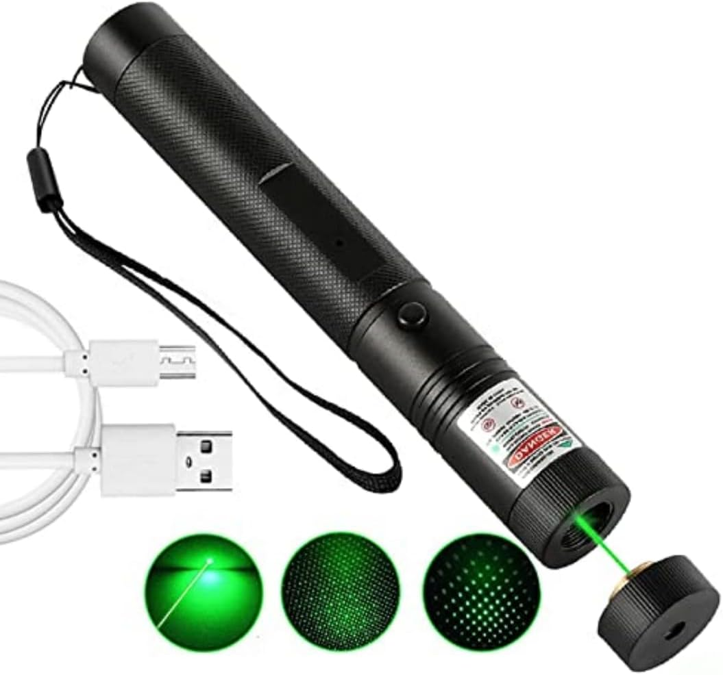 PULKIRR Long-Range Green Light Flashlight, (Built-In USB Charging), Starry Sky, Pattern, Presentation and Outdoor image number 5