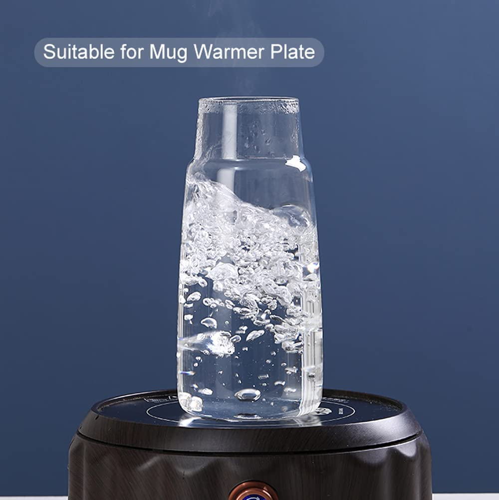 Yalucky Bedside Carafe and Glass Set, Water Carafe with Glass Cup for Nightstand Bedroom Guest Room, Mouthwash Bottle for Bathroom Kitchen 25Oz/750Ml (Transparent)