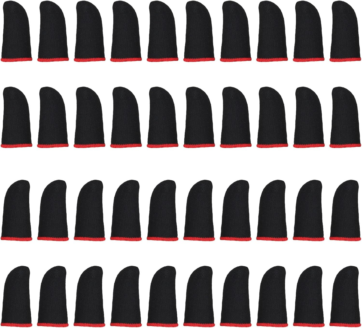 40 Pcs Gaming Finger Sleeves - Ultra-Thin Seamless Thumb Guards for Mobile Gaming, Carbon Fiber Breathable & Sweatproof, Touch-Sensitive Compatible with All Ios/Android Phones (Blue+Red)