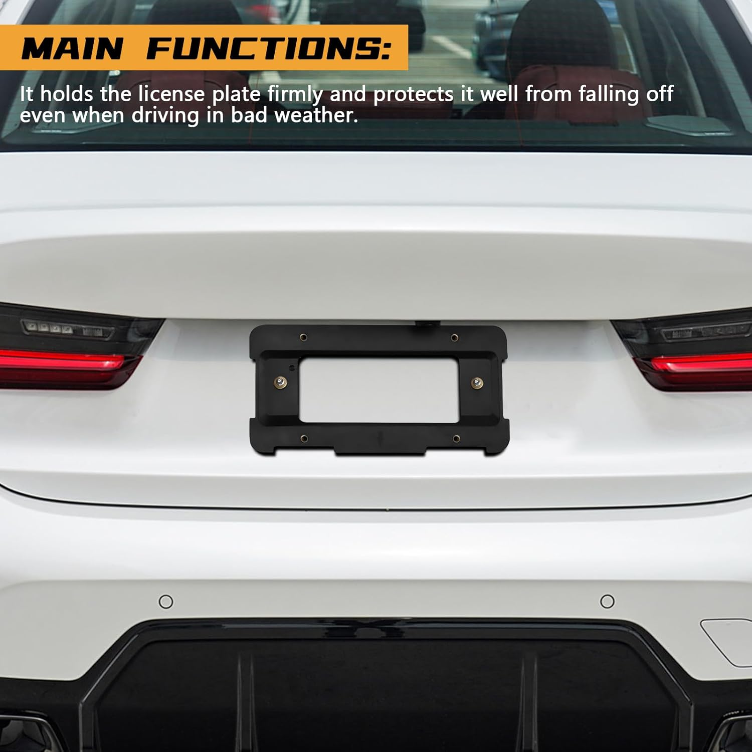 Wuyaoyao Rear License Plate Frame Bracket Holder Mount, Car License Plate Frame with Screws Compatible with 1 2 3 4 5 Series, License Plate Frames Holder Replace for 51187160607 image number 1