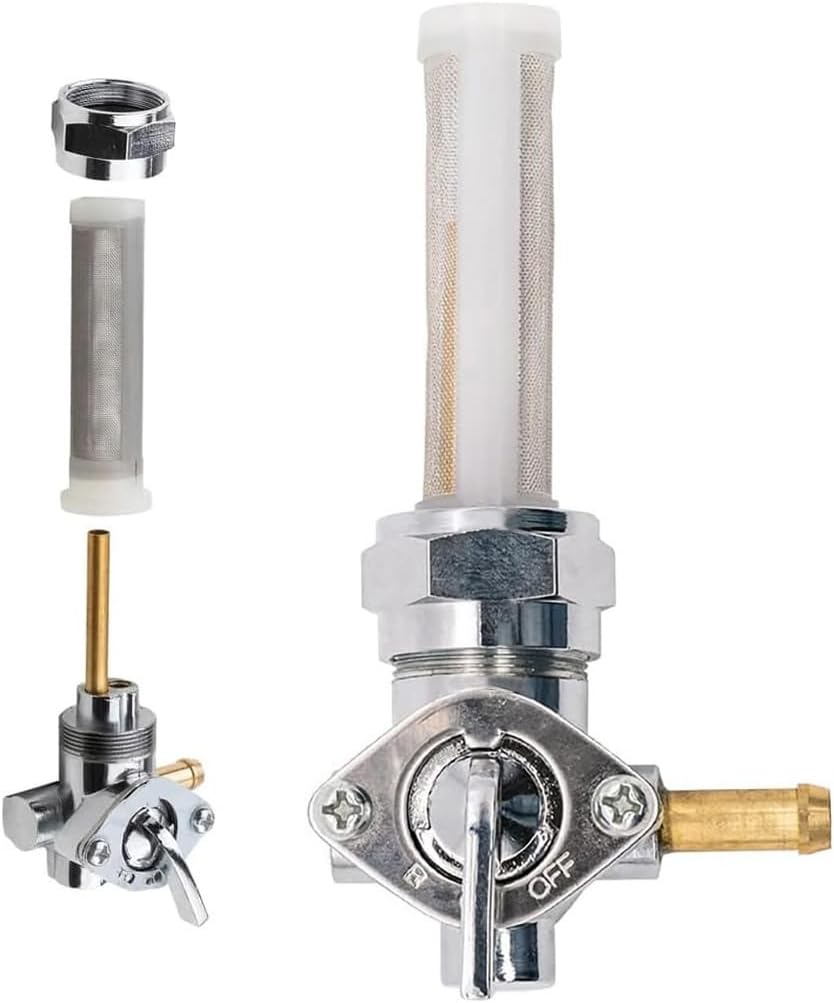 Petcock Fuel Valve 22Mm Right Outlet Spigot for Harley Davidson Sportster Big Twin Dyna Fatboy Electra Glide Heritage Softail Springer Sport Super Tour Glide Low Rider Gas Tank Valve Switch Chrome image number 6