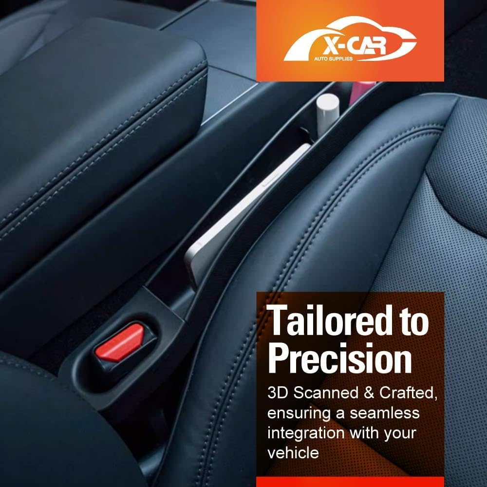 X-CAR Car Seat Gap TPE Filler Box Organizer for Tesla Model 3 2017-2023 and Model Y 2021-2025 Extra Console Side Storage Accessories image number 1