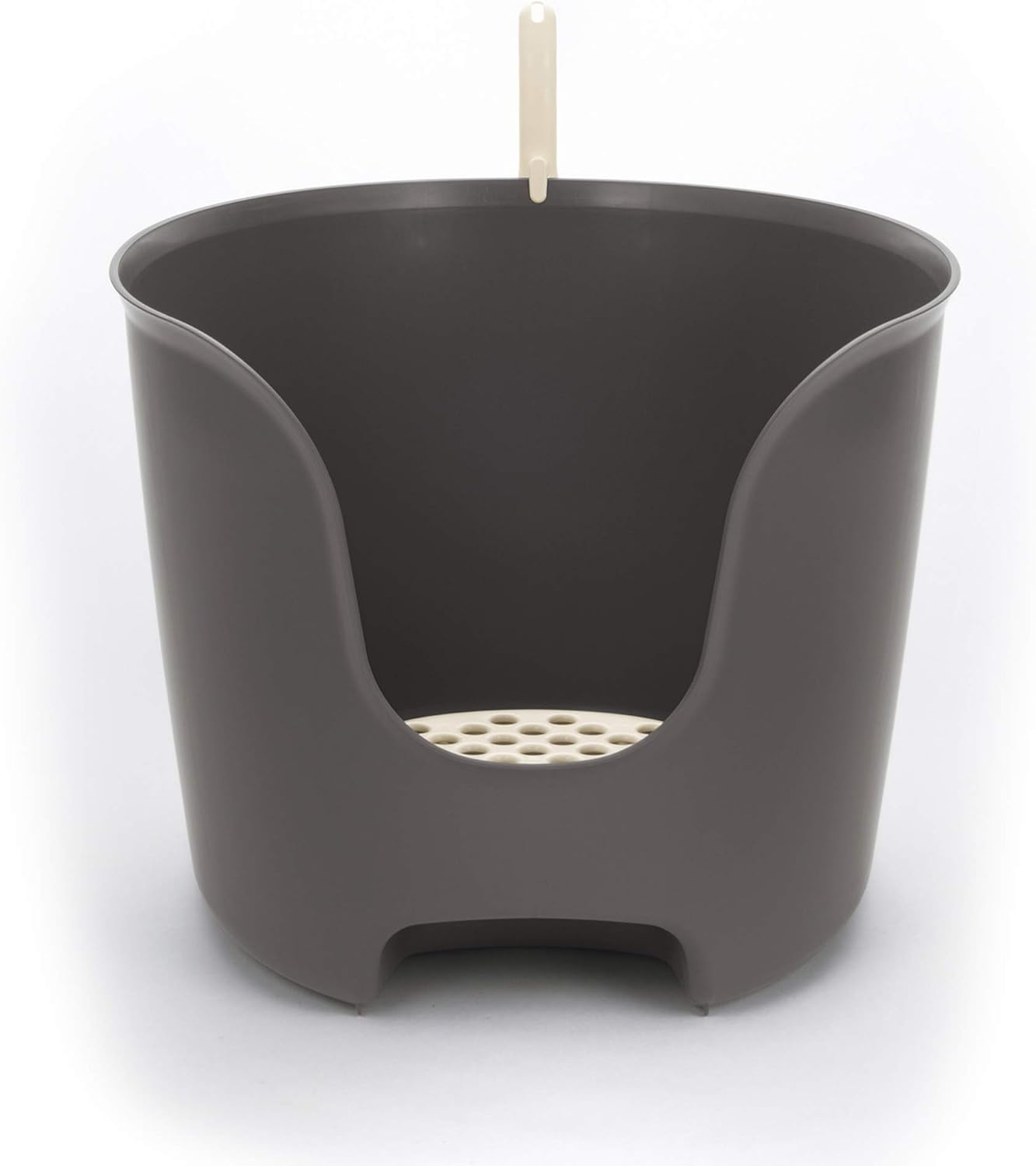 Richell PAW TRAX High Wall Cat Litter Box, High Sides Cat Litter Pan, Brown