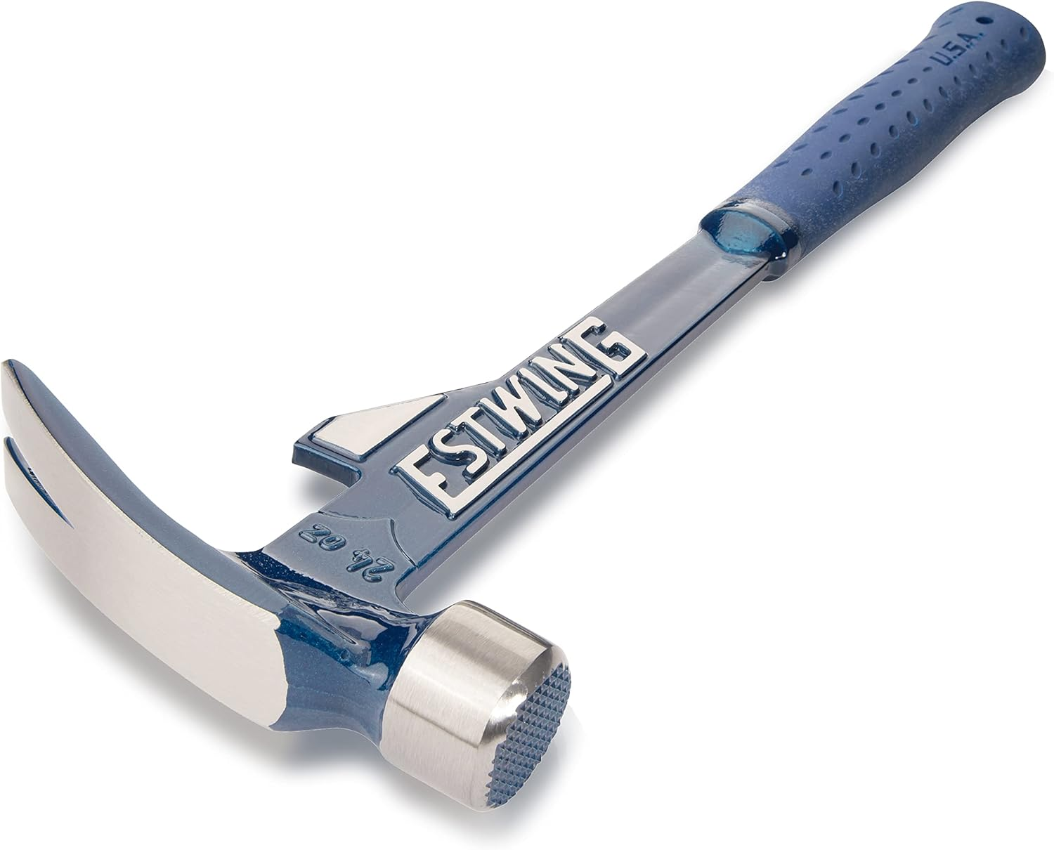 Estwing Hammertooth Hammer - 24 Oz Long Handle Straight Rip Claw with Milled Face & Shock Reduction Grip - E6-24TM image number 1