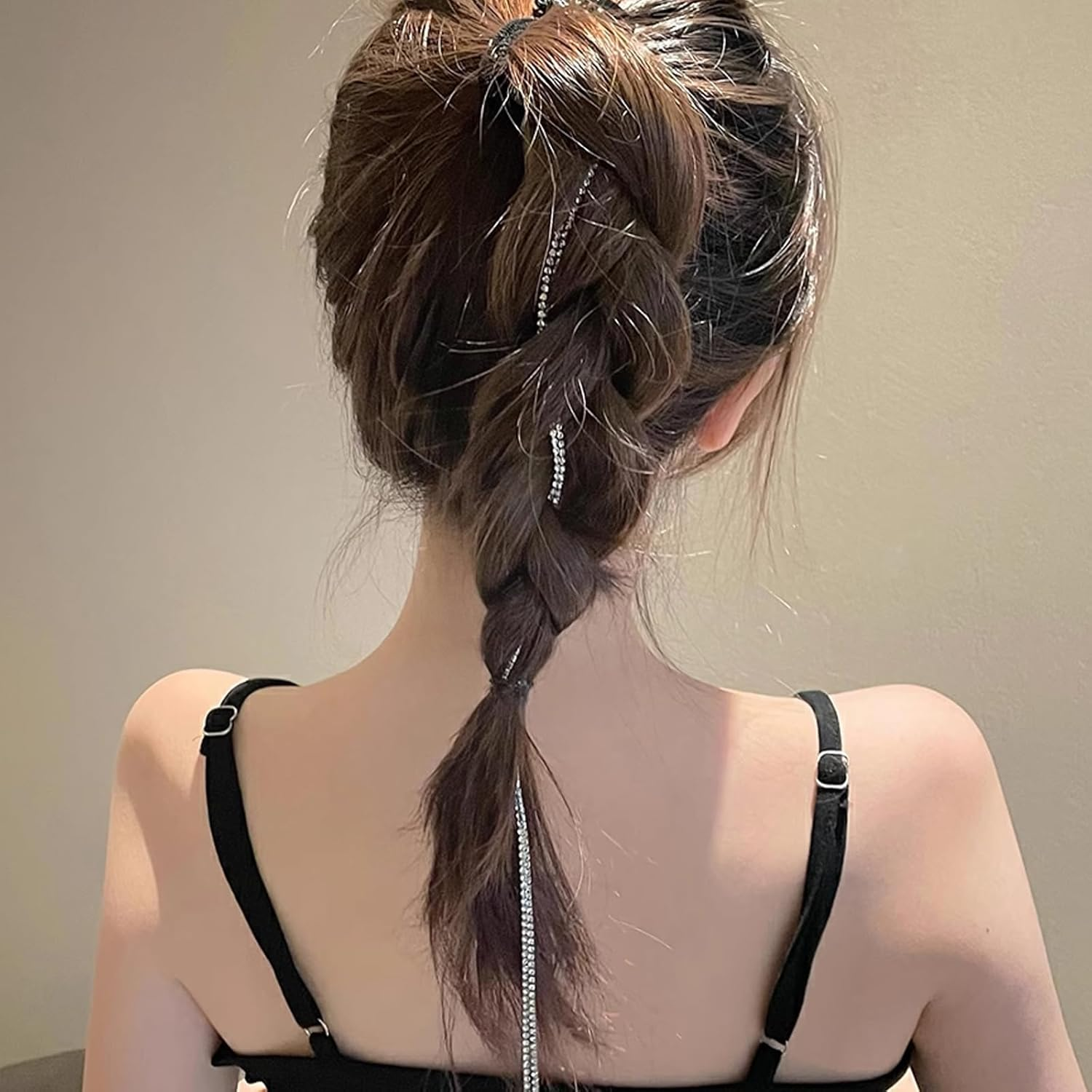 DHWEKU Rhinestone Hair Chains, Pack of 4, Punk Tassel Hair Clips, Chains, Crystal Hair Clips, Long Hair Clips with Rhinestones, Bling Hair Accessories for Women and Girls image number 1