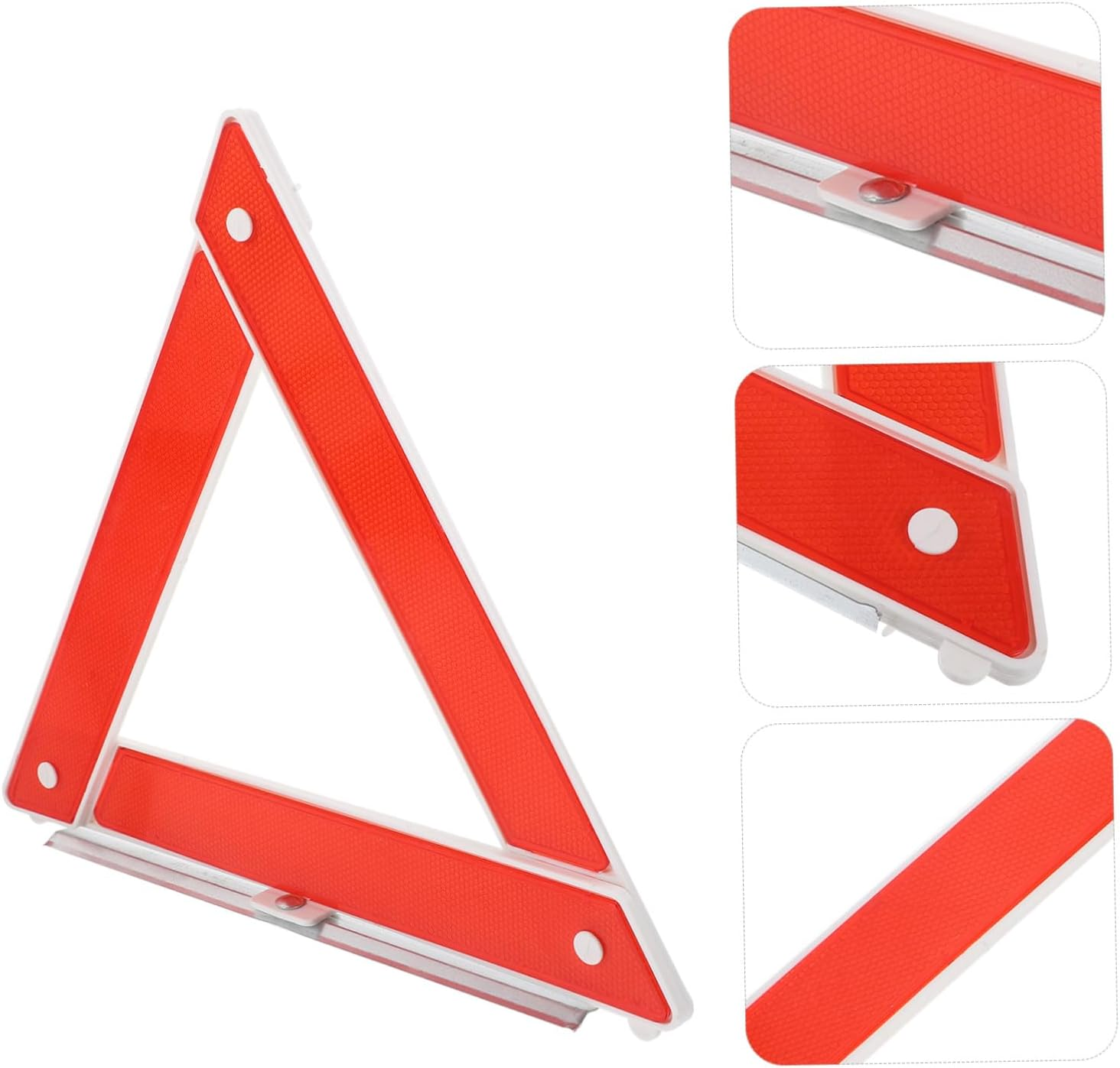 Foldable Roadside Triangle Warning Sign High Visibility Emergency Safety Reflective Car Road Safety Kit Metal and Plastic Construction for Quick Setup