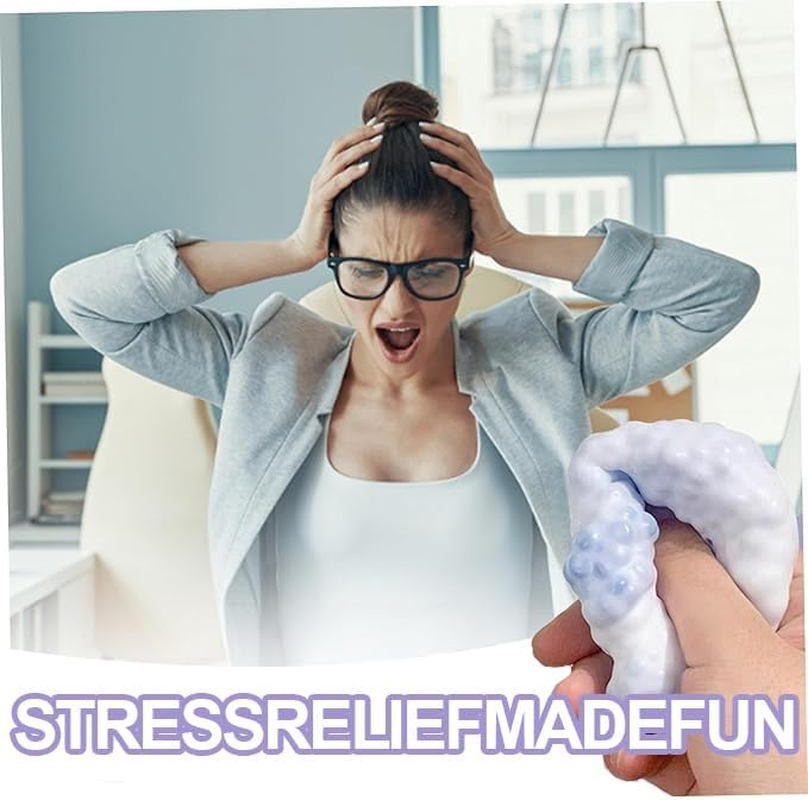 4Pack Stress Relief Squish Balls, Shapeable Vacuum Sensory , Grape Design, Soft Flexible Squeeze Balls image number 1