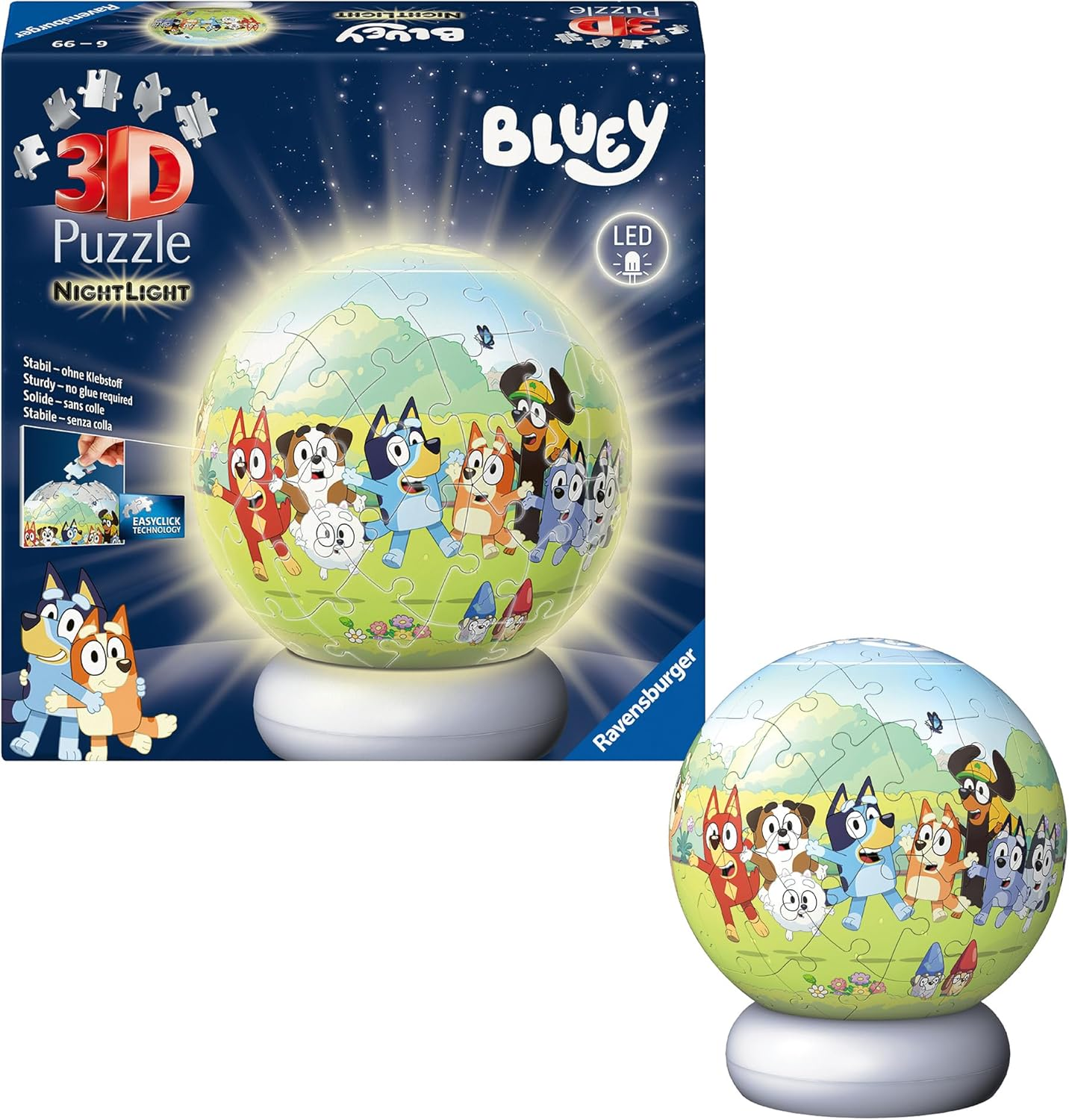 3D Puzzle-Ball Nachtlicht Bluey: Erleben Sie Puzzeln in Der 3. Dimension! image number 3