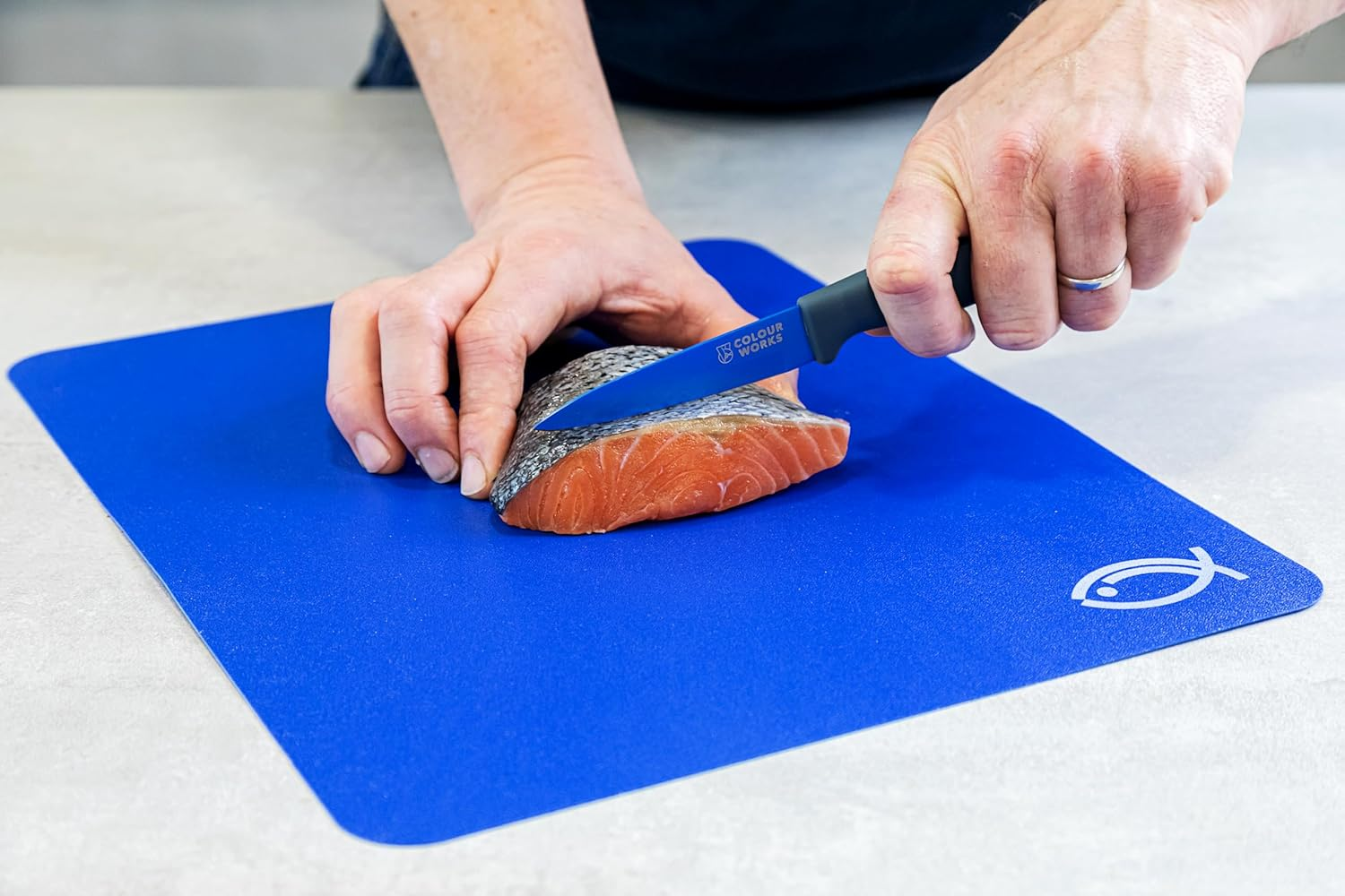 Kitchencraft KCFLEXCUT2 Colour Coded Chopping Board Set, Non Toxic Plastic, Multi-Colour, 4 Pieces, 38-30 Cm image number 3