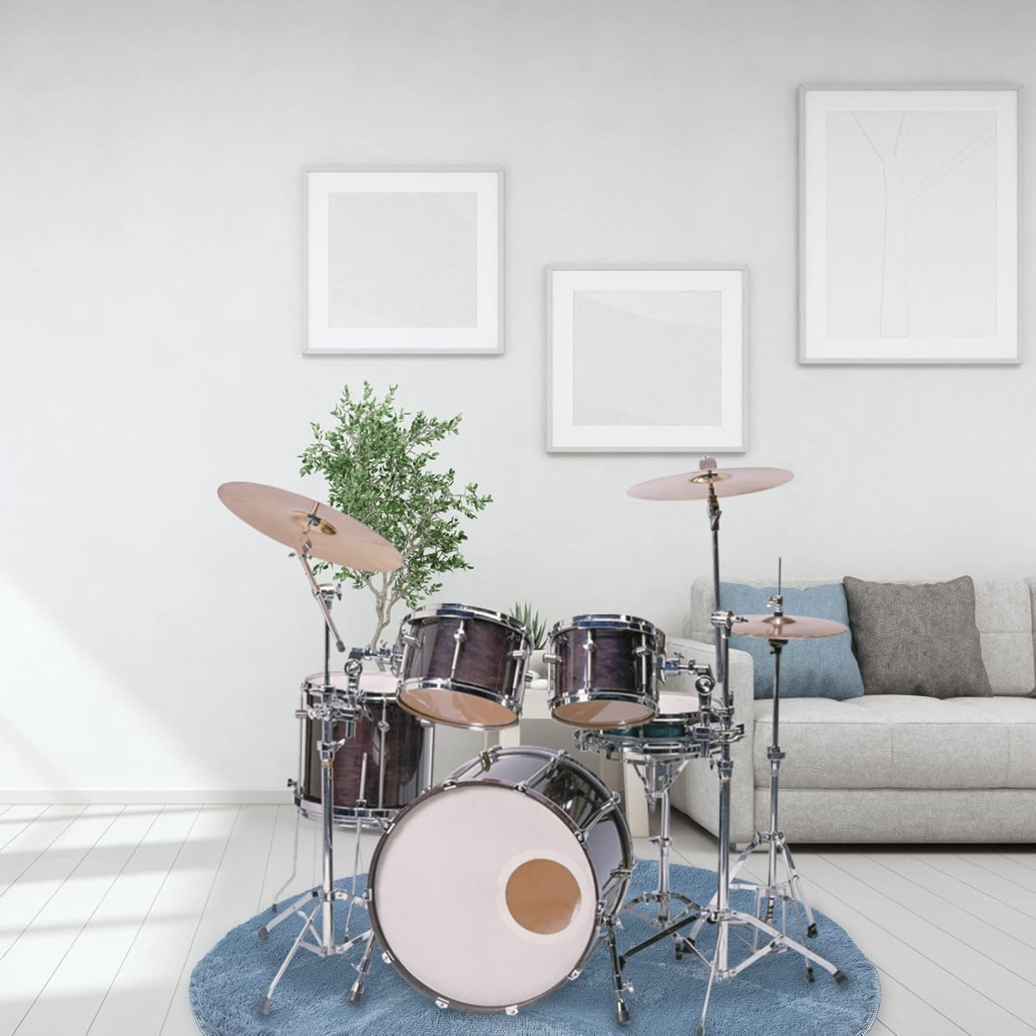 Drum Carpet Music Noise Dampening Rug Noise Reducing Rugs Soundproof Panel Nonslip Rug Pad Acoustic Panel Sound Absorbing Carpet Sound Insulation Pad Polyester Floor Non-Slip Mat image number 4