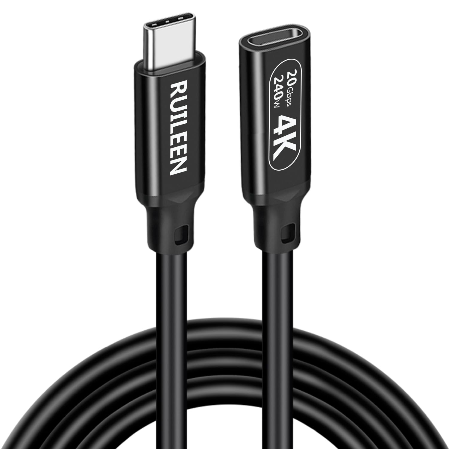 USB C Extension Cable 2 M, 20Gbps/240W/4K@60Hz USB C Extender Male to Female Type C USB 3.2 Gen 2 Charging/Data Sync Cord Braided Nylon for Macbook Air/Pro, PSVR2, Portable Monitor, Hub, Phone