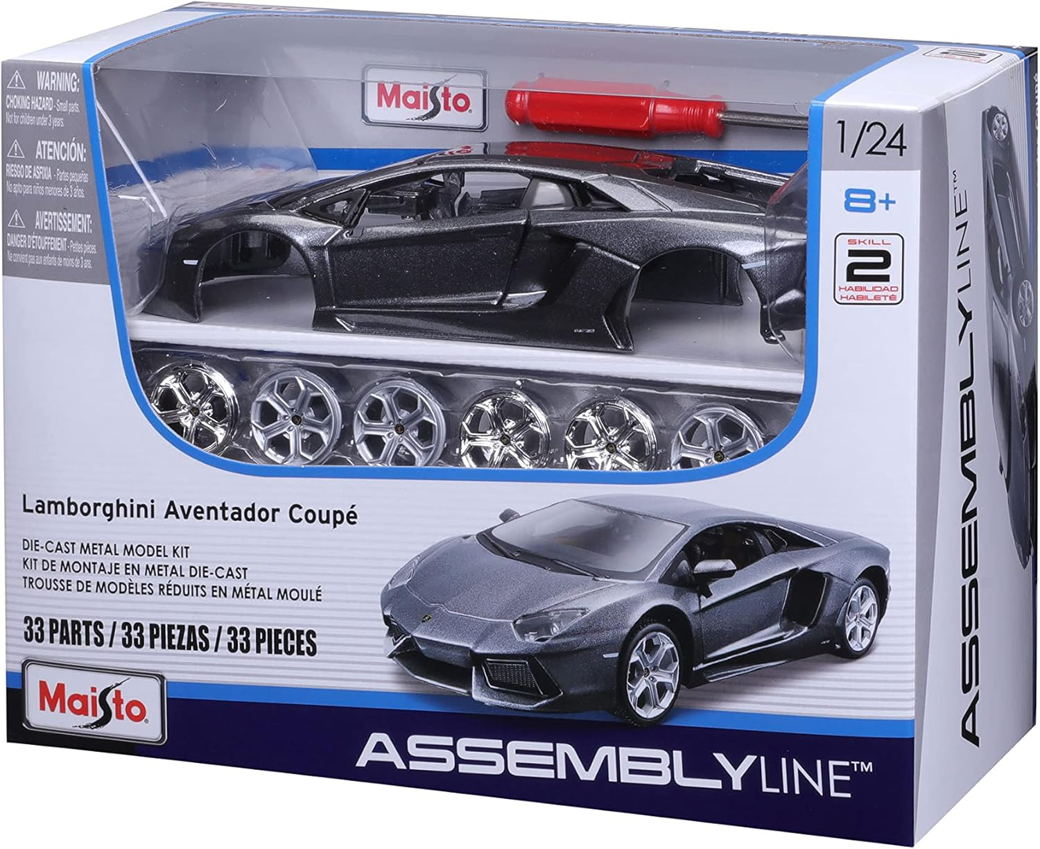 Maisto 1:24 Scale Assembly Line Lamborghini Aventador LP 700-4 Diecast Model Kit (Colors May Vary) image number 4