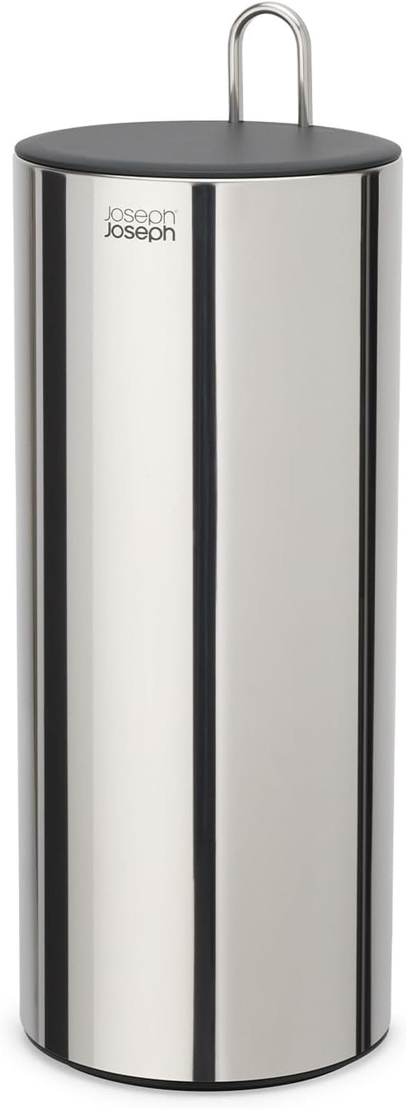 Joseph Joseph Easystore Luxe Stainless Steel Concealed Toilet Roll Holder Stand Storage with Lid, Hods up to 3 Rolls image number 2