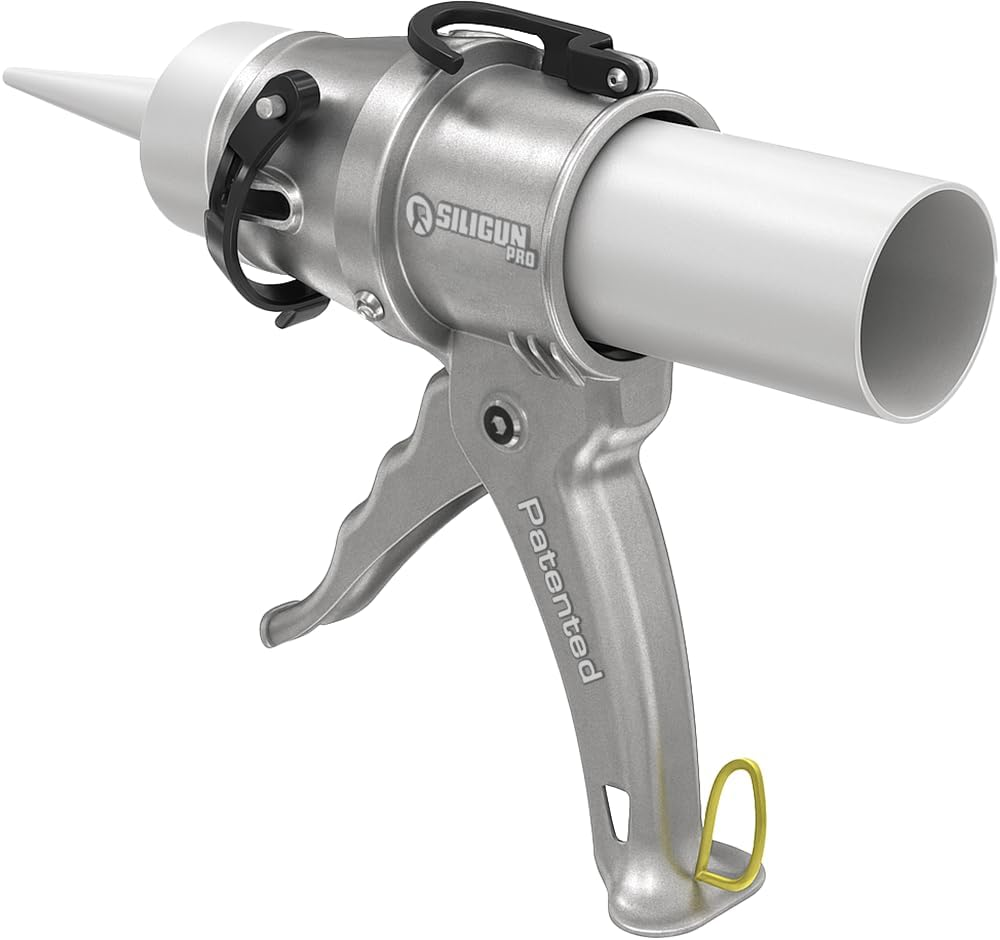 SILIGUN&trade; PRO Compact 24:1 Caulking Gun - No Drip Caulk Gun - Patent Design - Lightweight Aluminum Frame - Works with All 10 Oz Tubes (SILIGUN PRO) image number 1