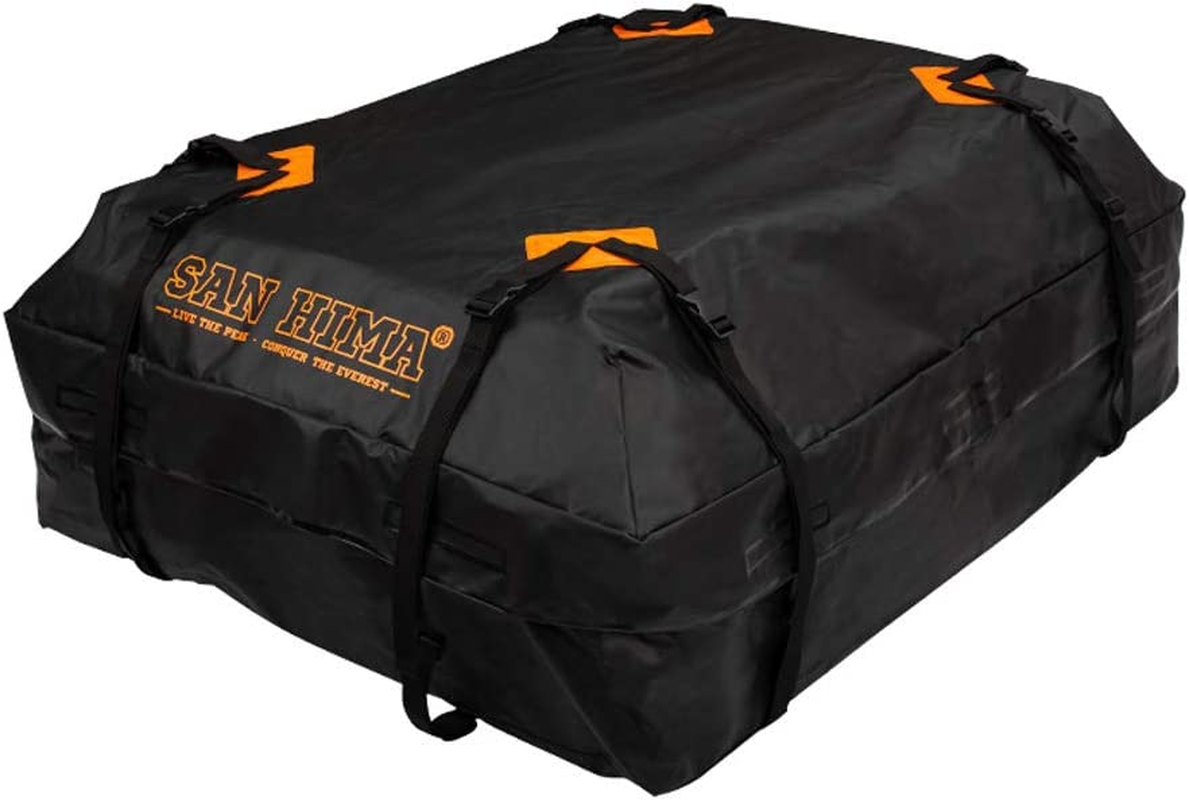 SAN HIMA Rooftop Cargo Carrier 15 Cubic Ft, Waterproof, with Anti-Slip Mat, 8 Heavy Duty Strap and Buckles, Car Roof Bag Soft-Shell Luggage Storage Fits All Cars With/Without Cross Bars for Travel image number 2