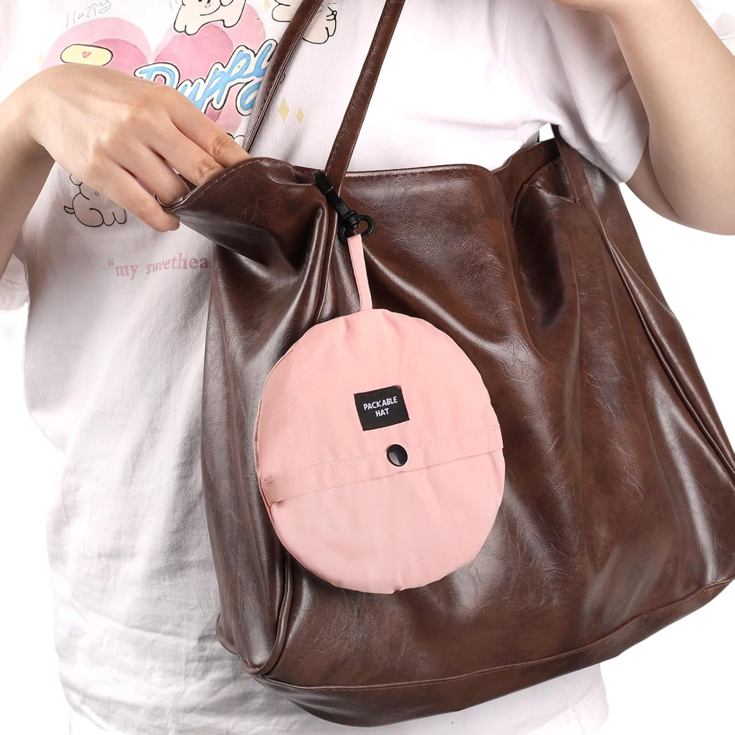 Bucket Hats, Packable Bucket Hat with String, Wide Brim Ring Buckle Sun Hat for UV Protection Women Men Beach Fishing Camping image number 5