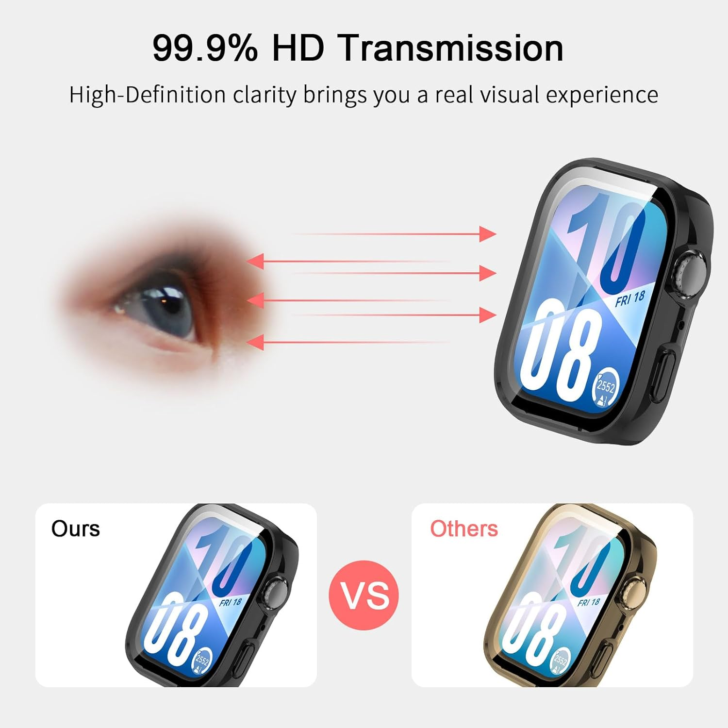 Wonsoso Protective Case Compatible with Huawei Watch Fit 4 Case, [Pack of 1] 360 Degree All-Round Shockproof Protective Case with HD Screen Protector, Scratch-Resistant Hard PC Ultra Thin Cover image number 3