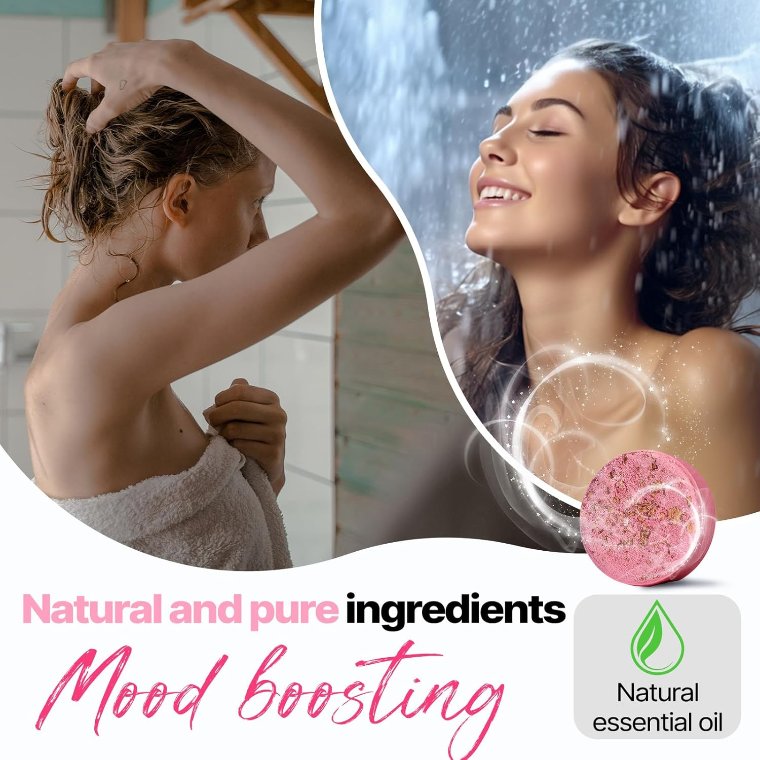 Shower Steamers Aromatherapy SWCANDY 8 Pack Gifts for Women Stocking Stuffers for Adults, Her, Mom, Men Natural Essential Oils Home Spa Self Care Stress Relief Relaxation Bath Bombs Christmas Flower image number 2