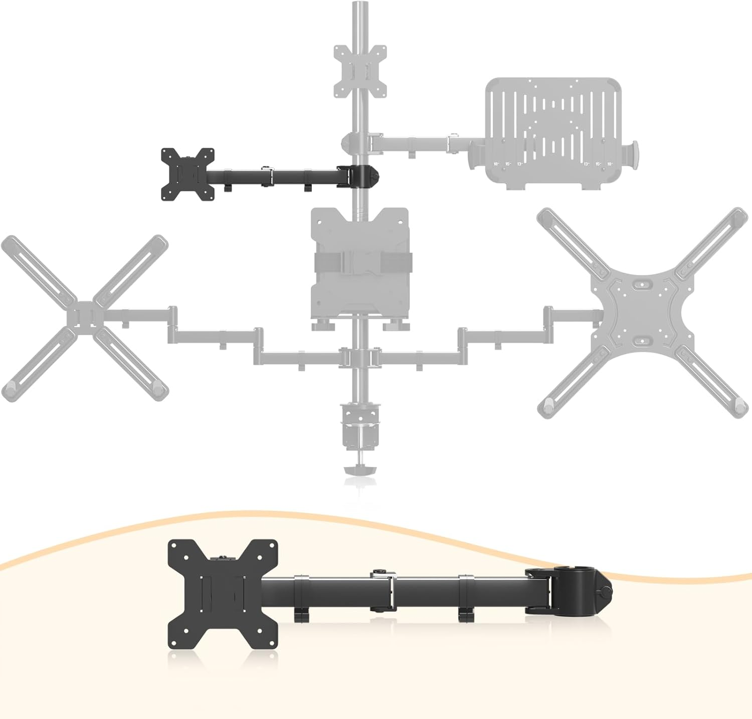 Suptek Single Monitor Arm for Desk Mount Stand,Adjustable Monitor Arm for 1 Screen up to 27 Inches,Black(Md6Db) image number 2