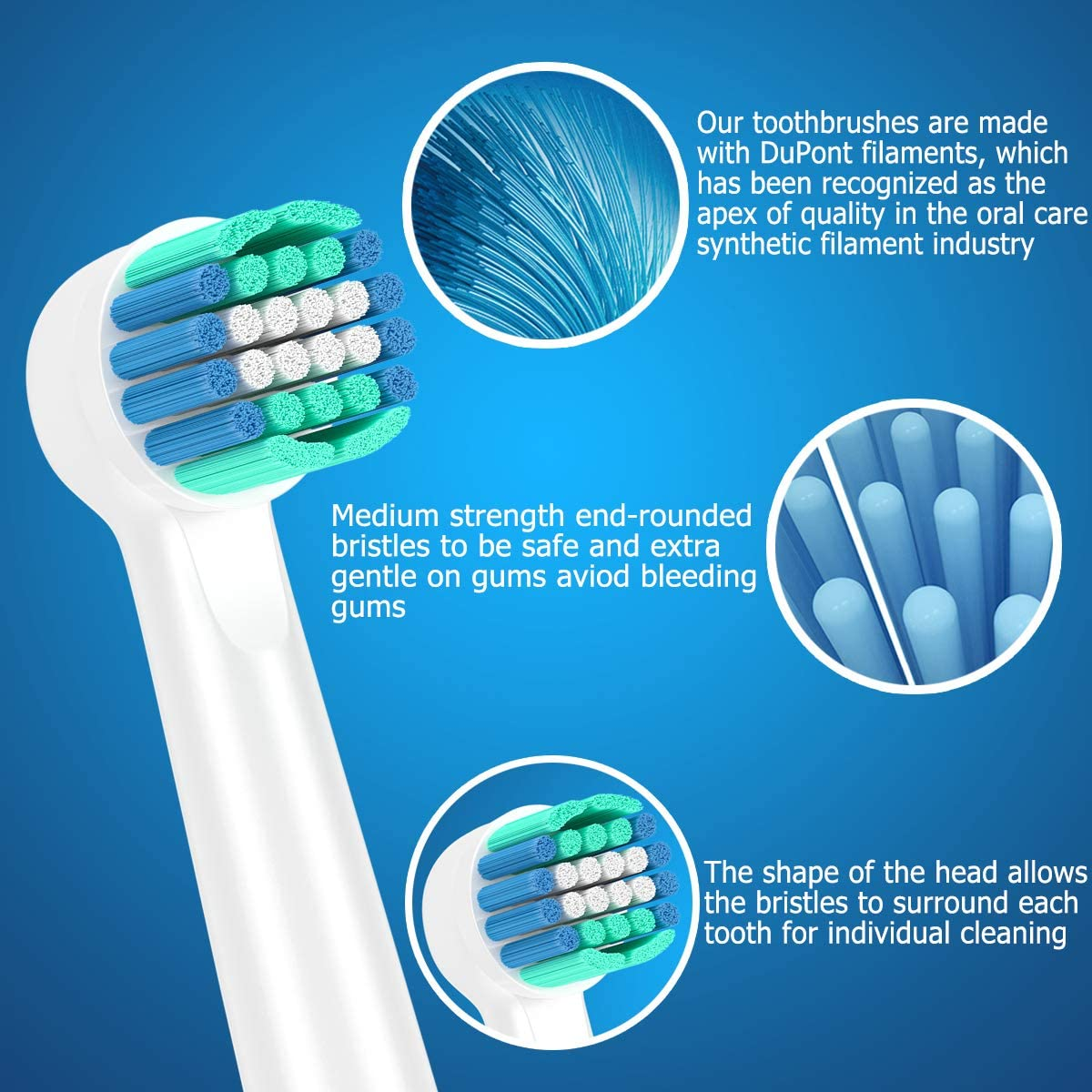KHBD Replacement Heads Compatible with Oral B Braun Toothbrushes Electric- 16 Pack Professional Precision & Sensitive Brush Heads Refill for Oral B 7000/Pro 1000/9600/ 5000/3000/8000 image number 1
