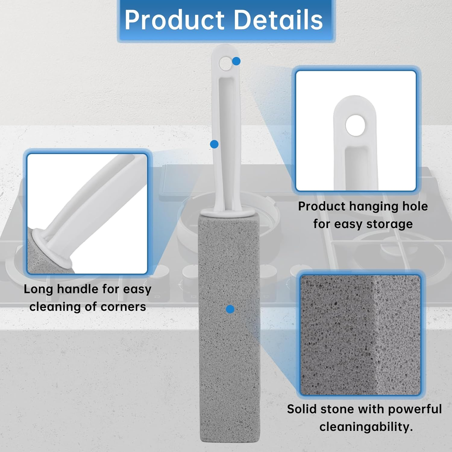 Cleaning Pumice Stone for Stove Grates, Water Rings and Stains Removal (2 Pack) image number 5