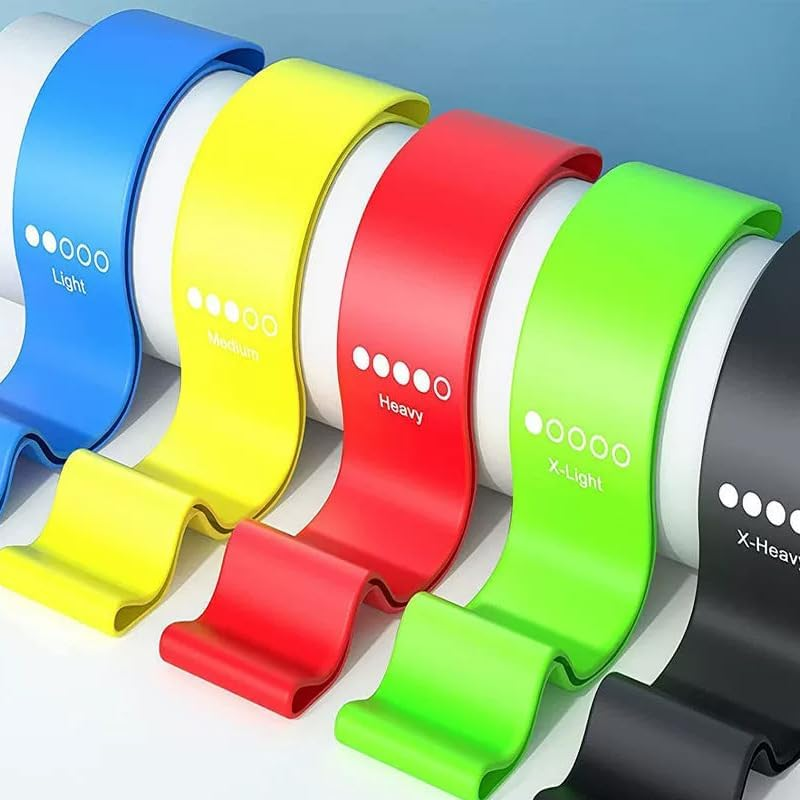 HAOQYUYN Resistance Bands for Working Out, Elastic Exercice Loop Bands for Physical Therapy, Yoga Starter Set of Stretch Bands for Booty Legs, Pilates Flexbands image number 2