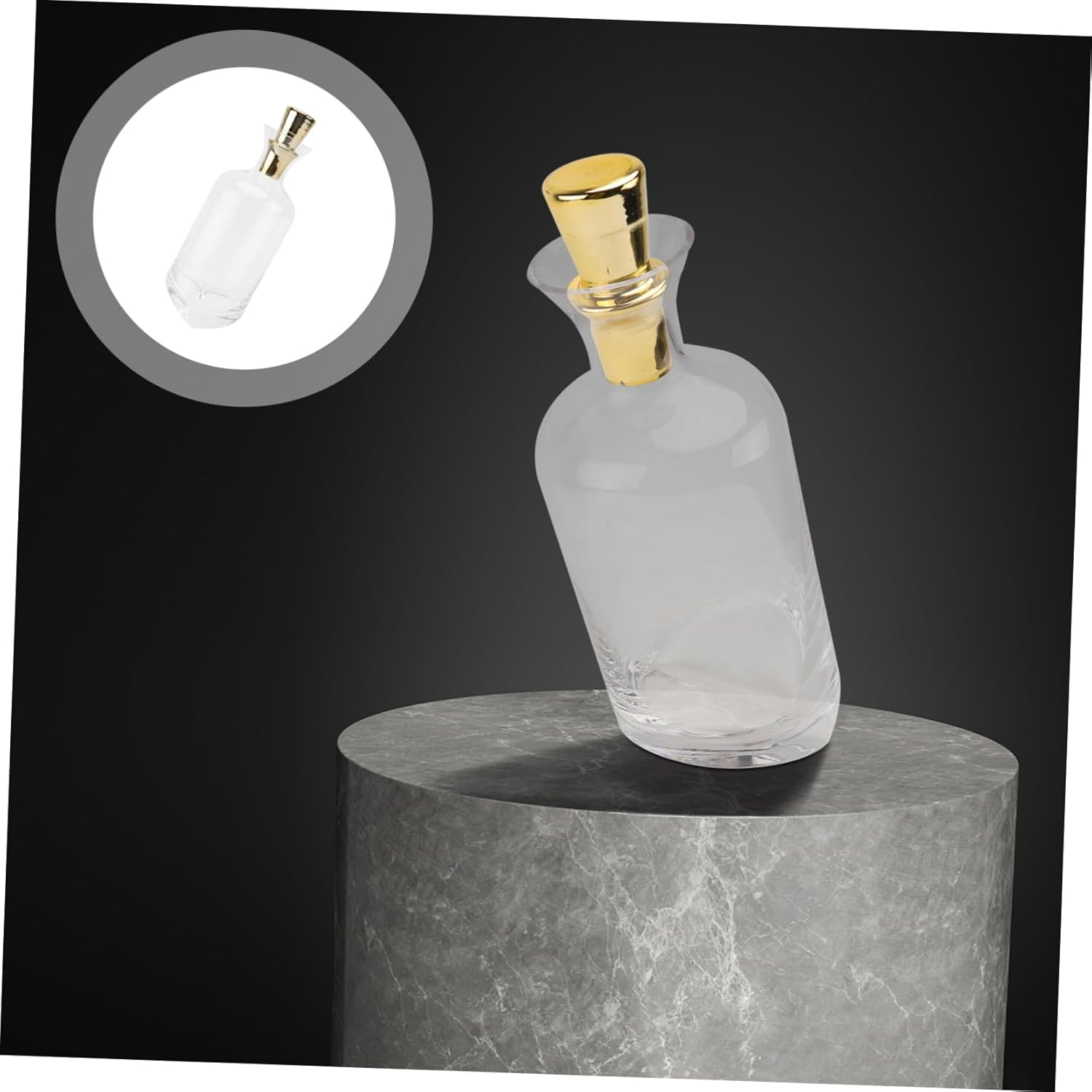 TOPPERFUN 1Pc Creative Inclined Transparent Wine Decanter Premium Glass Wine Container Stylish Modern Design for Home Decor Elegant Dining Experience