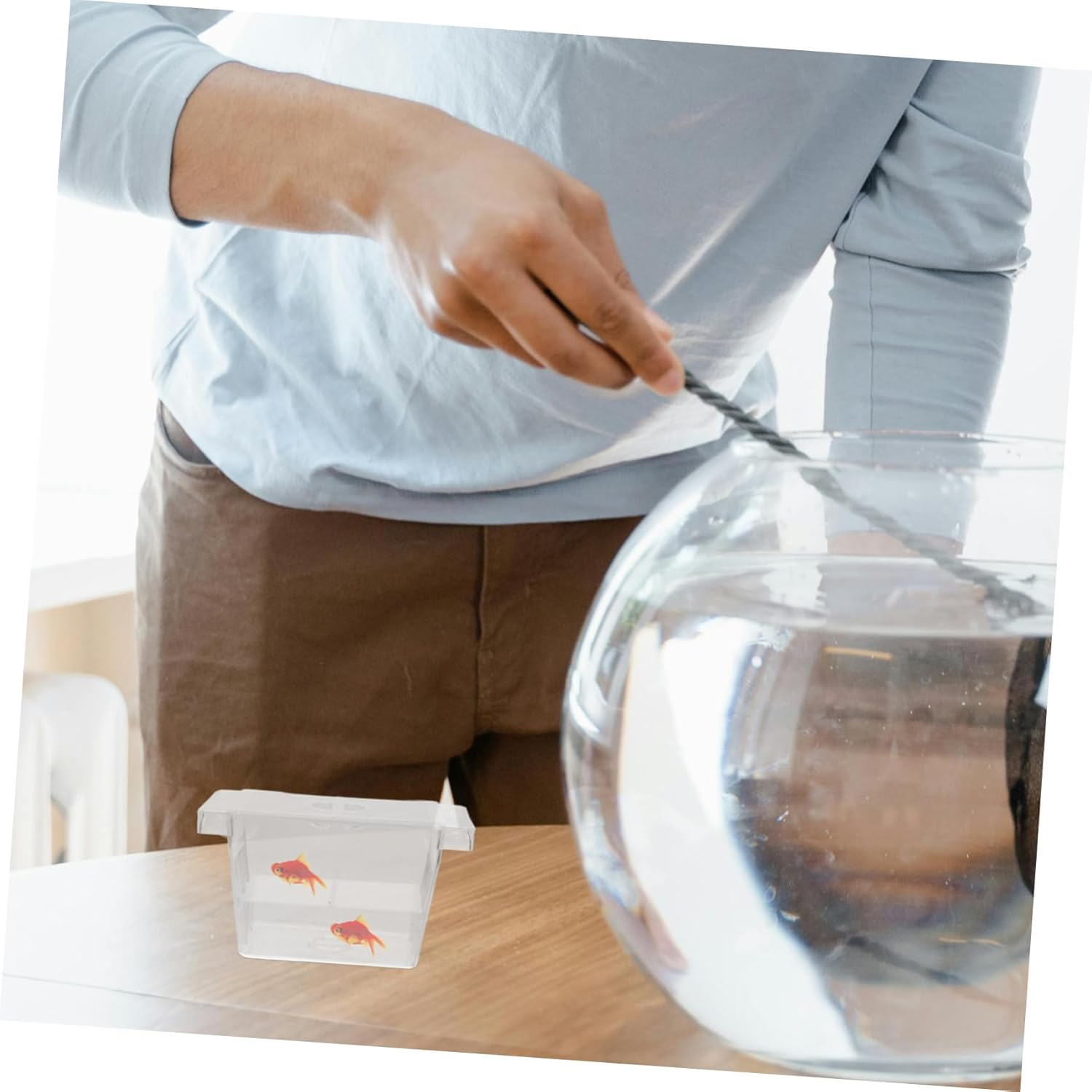 CIYODO Aquarium Fish Breeding Box with Divider Double-Layer Incubator Container Self-Floating Betta Fish Tank Suitable for Guppy and Shrimp Hatchery in Home Aquatic Pets image number 6